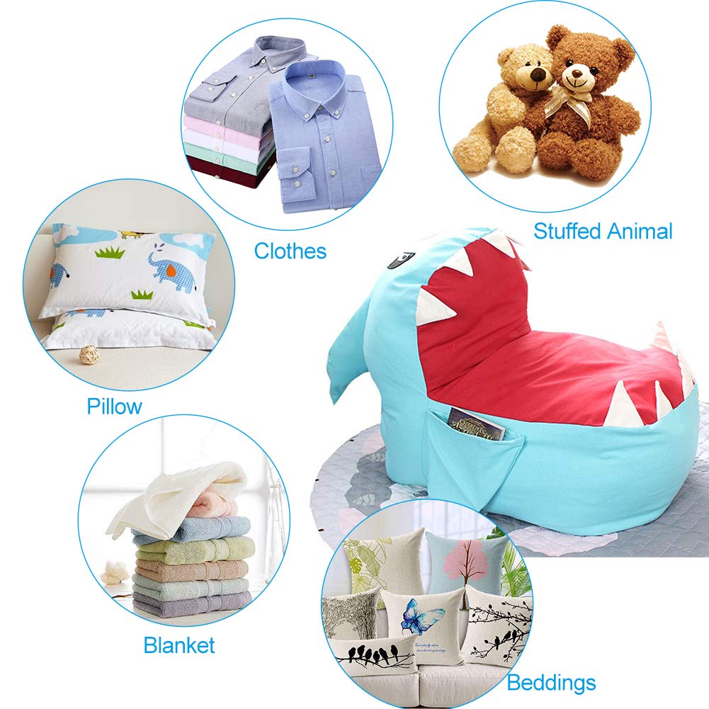 **Adorable Shark Bean Bag Chair for Kids - Large Plush Toy Organizer with Zipper, Stuffed Storage Bag for Pillows, Towels & Clothes - Perfect for Playrooms, Bedrooms & Reading Nooks (Blue)**