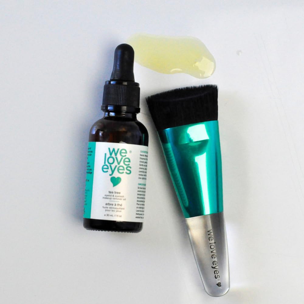 Tea Tree Oil Eye Makeup Remover System - Gentle Lash & Brow Care - Prevent Eyelash Loss While Removing Waterproof Mascara & Eye Makeup - Perfect for Sensitive Eyes & Daily Makeup Removal Routine