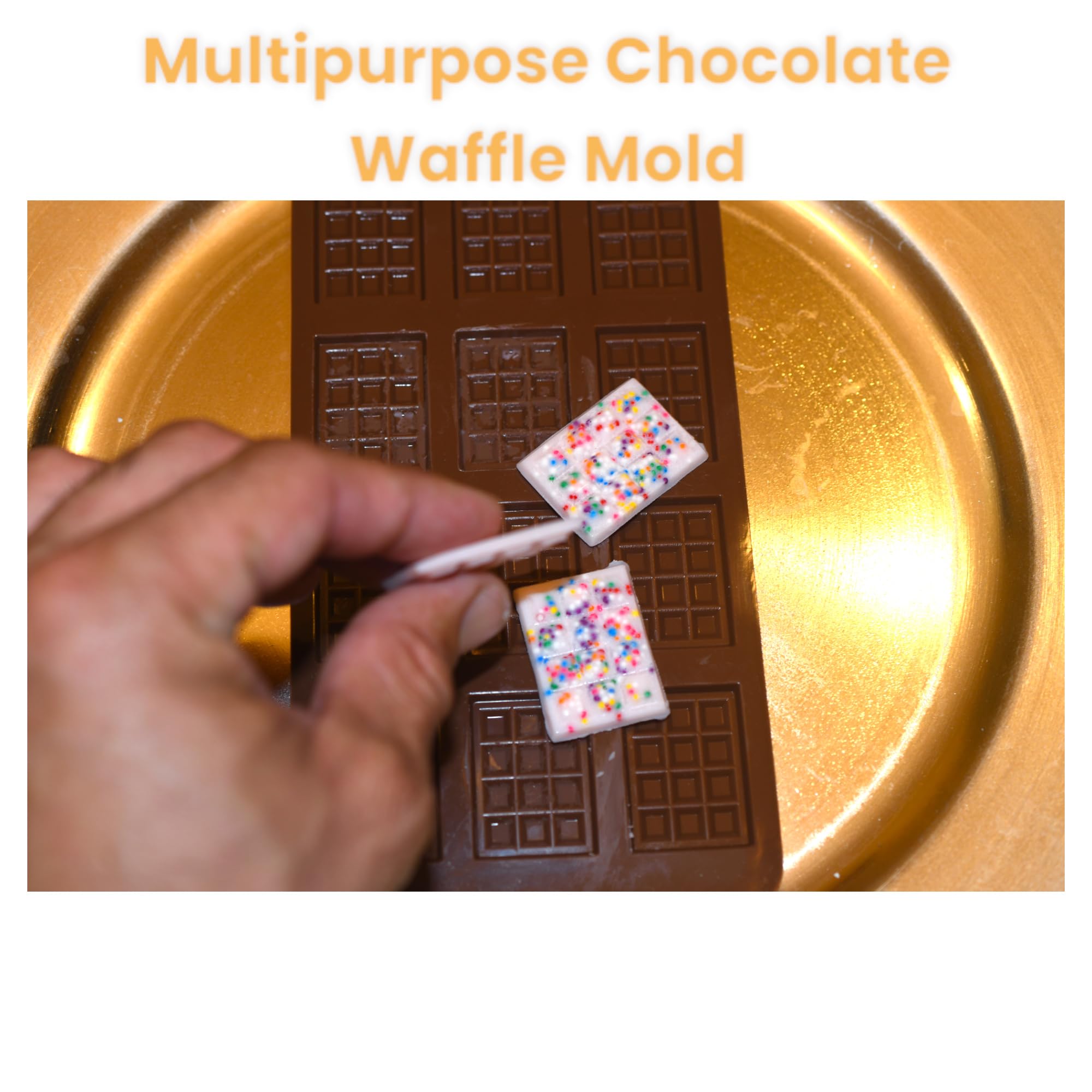 Thin Mini Waffle Chocolate Chip Cookie Silicone Mold (2-Pack) - Food Grade, Dishwasher Safe & Heat Resistant - Perfect for Baking Waffles, Cookies, Candies & Fondant - Great for Home Baking, Party Treats & Gift Making