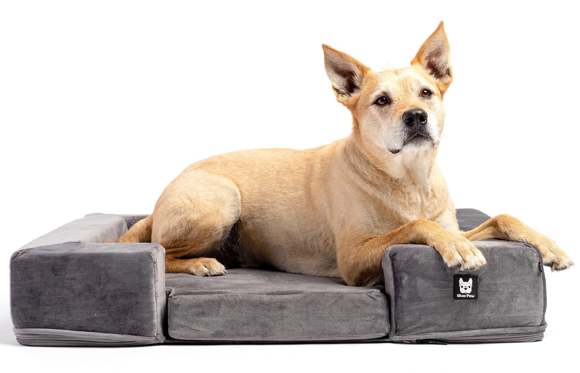 **Milo Dog Sofa Bed for Medium to Large Dogs – Washable Removable Cover, Plush Galaxy Velvet Fabric, Portable Duffle Bag – Perfect for Home, Travel & Crate Comfort**