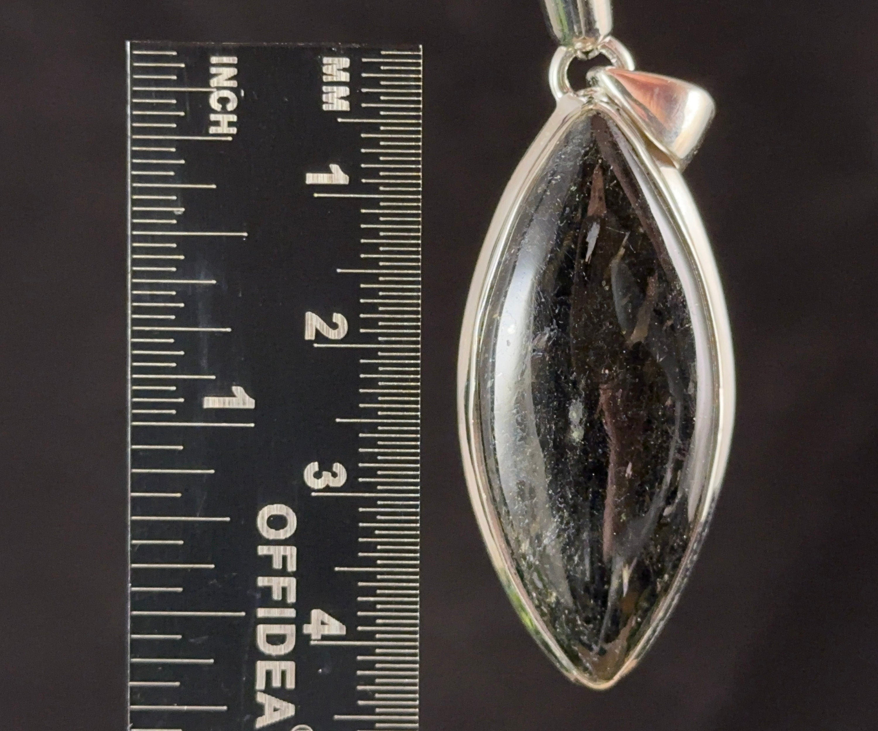 NUUMMITE Crystal Pendant Necklace - Sterling Silver Marquise Cabochon Healing Stone Jewelry for Men | Spiritual Protection, Meditation & Energy Healing Gift