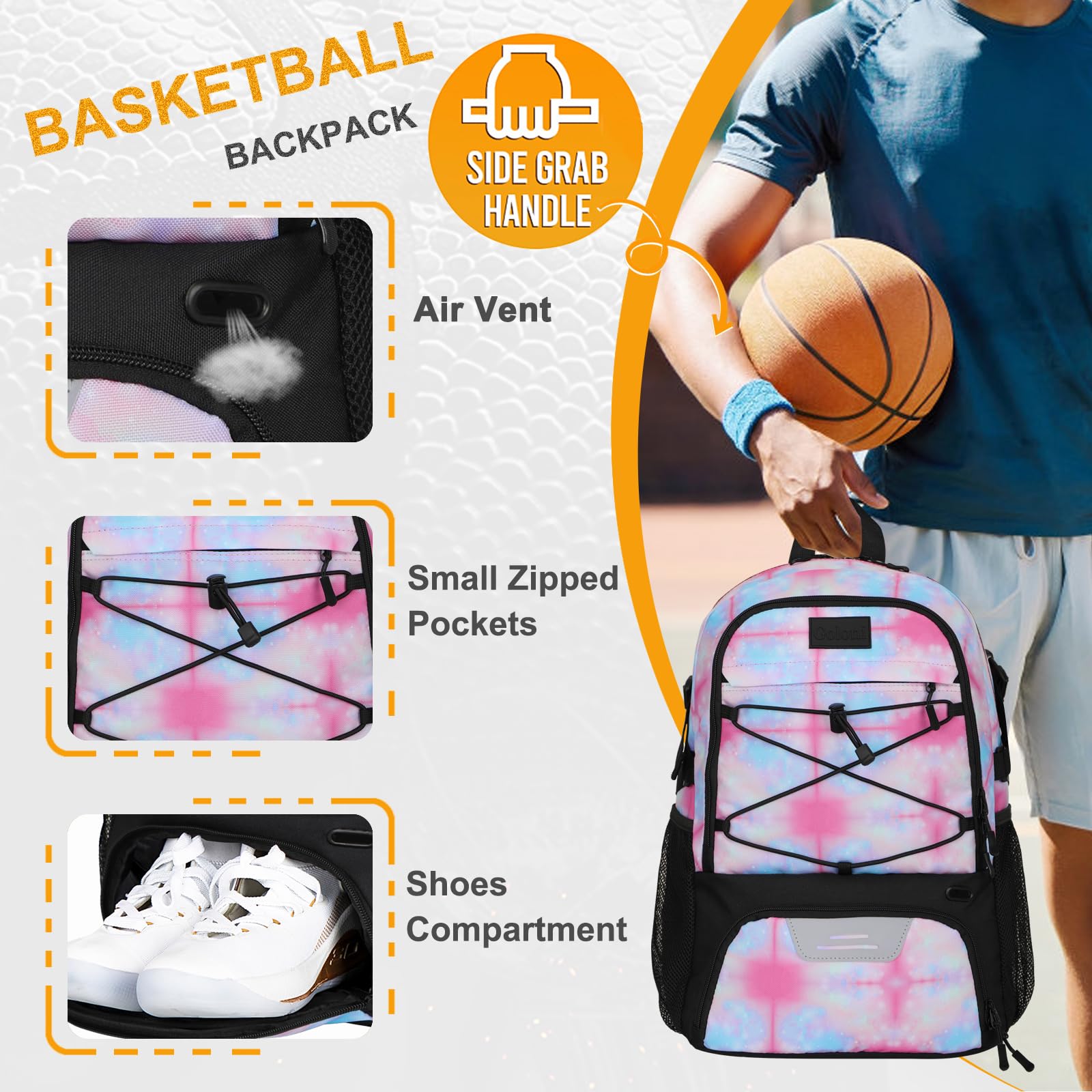 Goloni Soccer & Basketball Backpack with Ball Compartment, Shoe Compartment - Durable Sports Backpack for Men & Women - Perfect for Training, Games & Travel