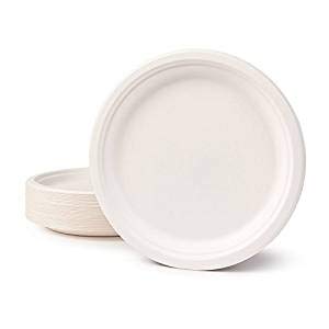 50-Pack Large 9-Inch Premium Biodegradable Bagasse Plates - Super Strong & Rigid, Eco-Friendly Compostable Dinnerware for Parties, Picnics, BBQs, Work Lunches & Everyday Use