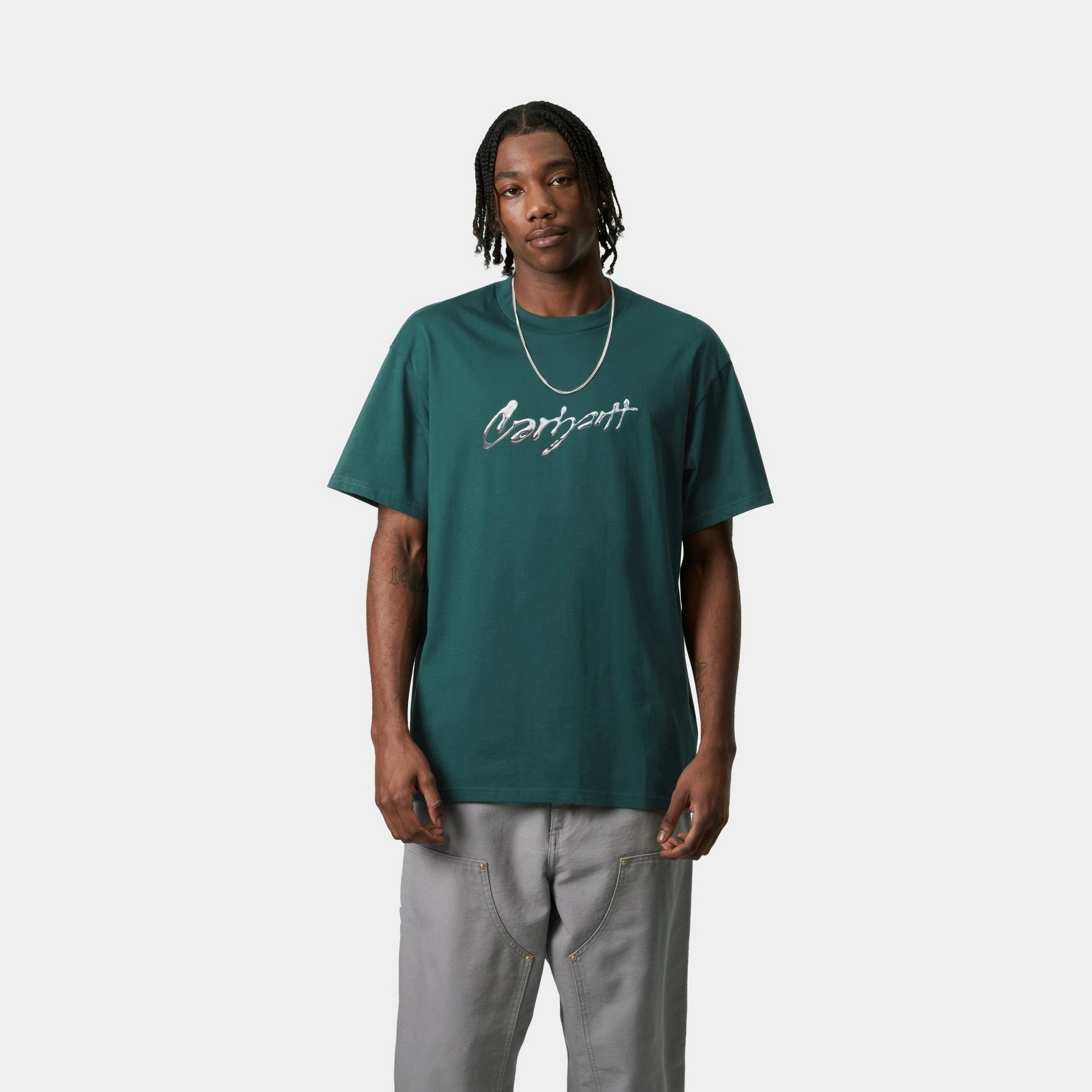 Drip Script T-Shirt for Men & Women | Trendy Malachite Green Graphic Tee | Casual Streetwear & Everyday Outfit Essential