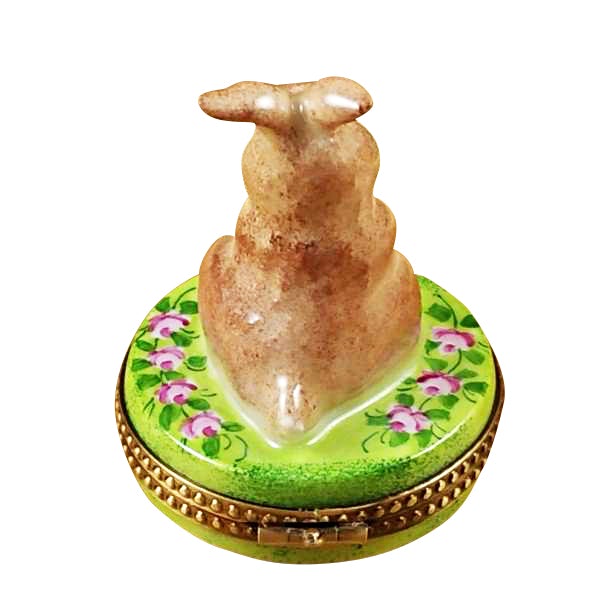 Hand-Painted Limoges Porcelain Rabbit Figurine - Cute Carrot Nibbling Bunny Collectible for Home Decor, Easter Gift & Table Centerpiece