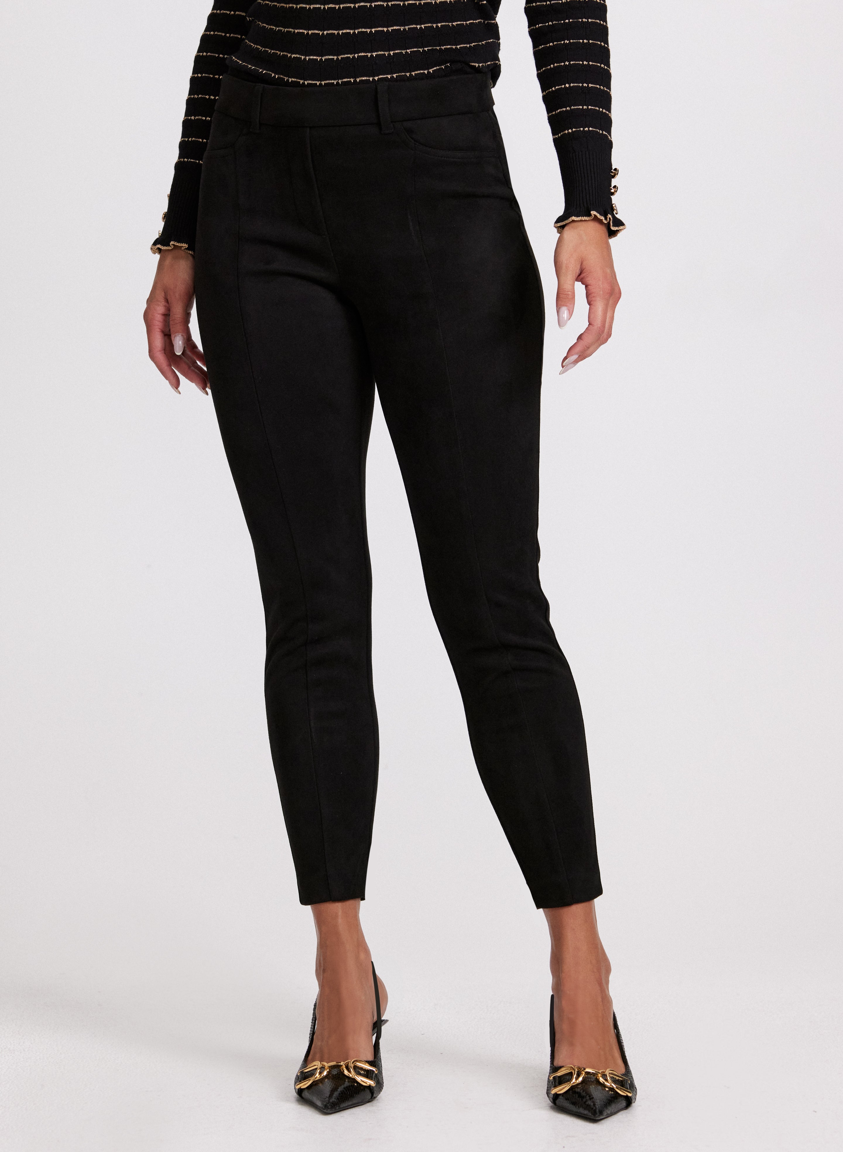 Faux Suede Chloe Leggings for Women - High Waisted Stretchy Yoga Pants - Comfortable & Stylish for Workout, Lounge & Everyday Wear