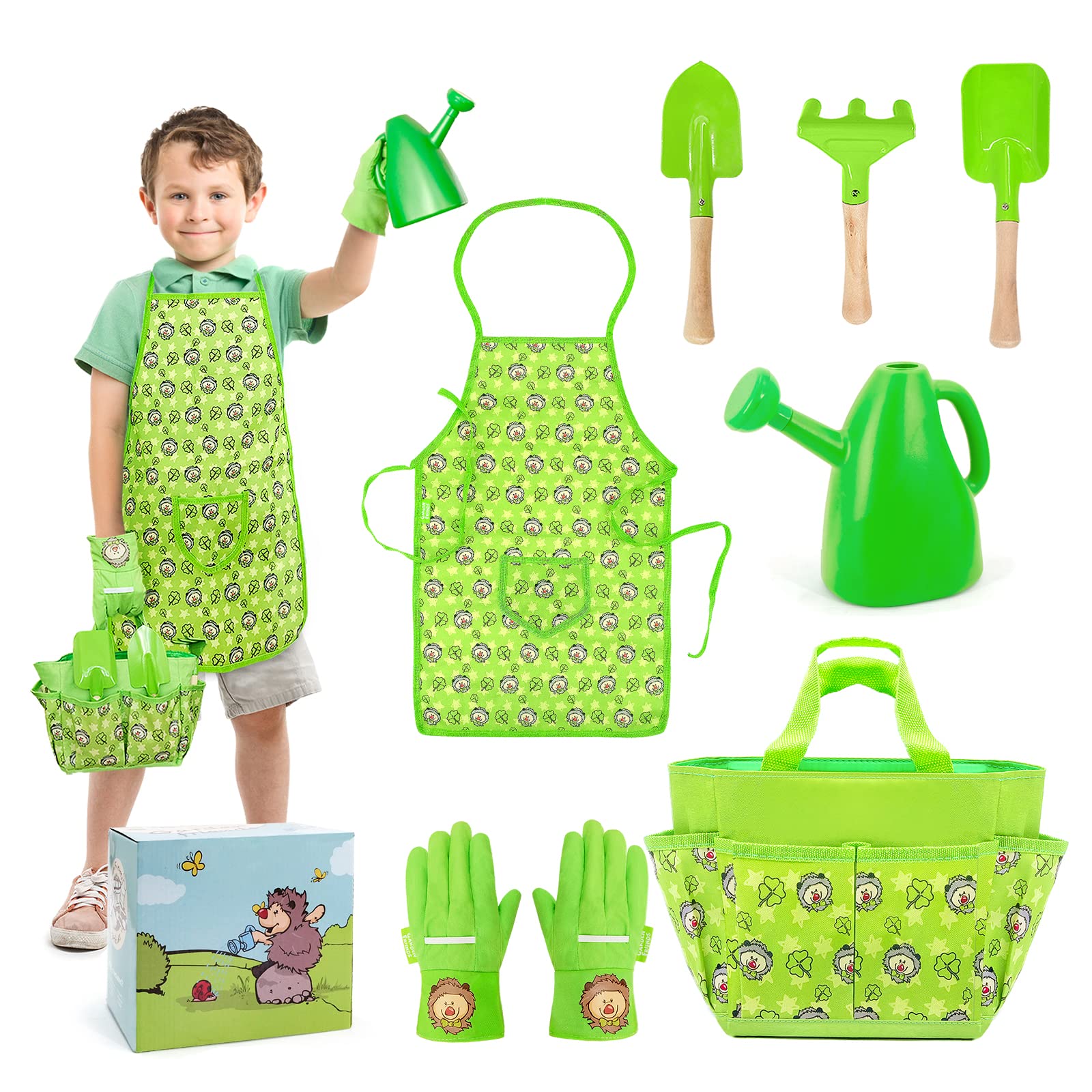 Jardineer Kids Garden Tools Set - 7Pcs Durable Gardening Kit for Toddlers & Children | Outdoor Educational Toys for Planting, Yard Work & Nature Exploration