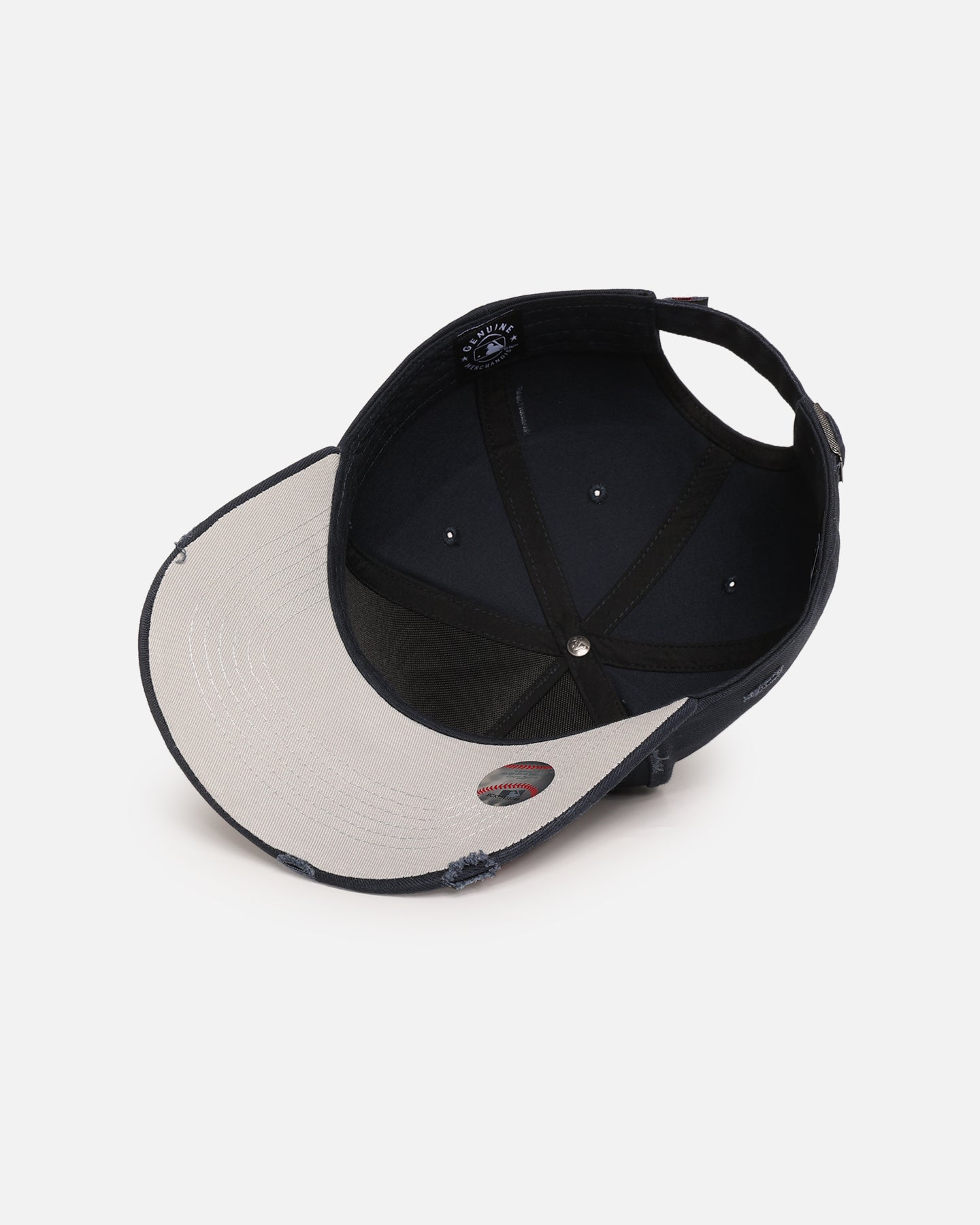 47 Brand Boston Red Sox 'Destruct Gothic Visor' 47 Offside Strapback Snapback Hat - Navy/Navy Adjustable Baseball Cap for Men & Women - Perfect for Baseball Games, Sports Fans, and Casual Wear