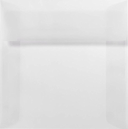 LUXPaper Square Invitation Envelopes 6x6 Inches - Peel & Press Seal, Clear Translucent 30lb Text Paper - Pack of 500 for Wedding Invitations, Greeting Cards & Party Decorations