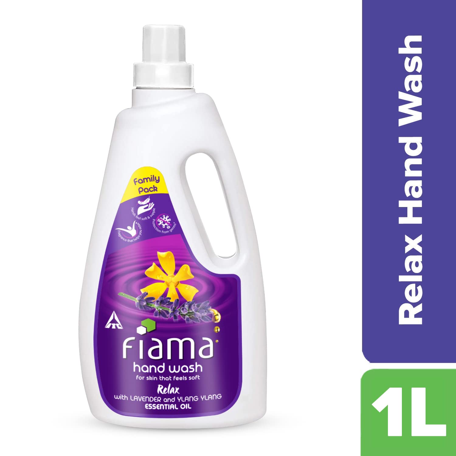 Fiama Relax Hand Wash Refill Pack - 1000ml Lavender & Ylang Ylang Scent | Moisturizing Hand Soap for Soft, Supple Hands | Perfect for Bathroom, Kitchen & Guest Washrooms