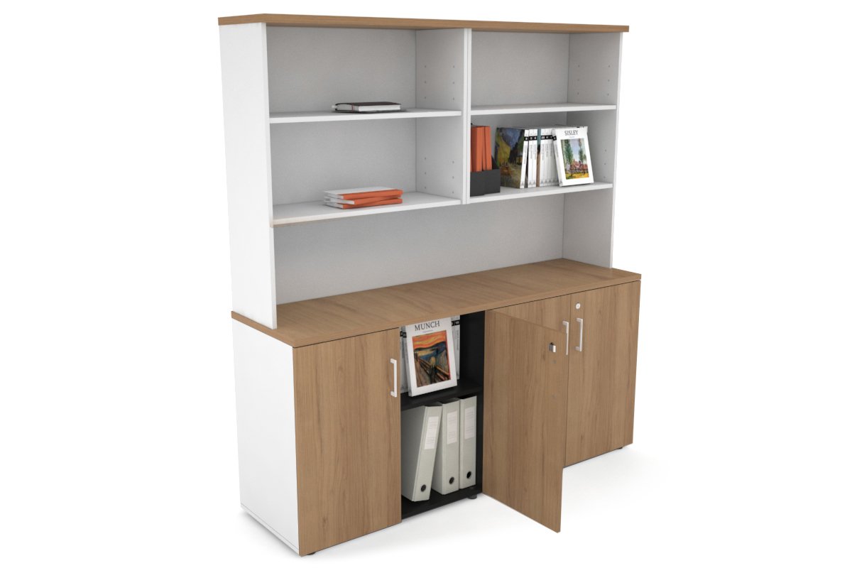 Small Storage Cabinet with Open Hutch - 63