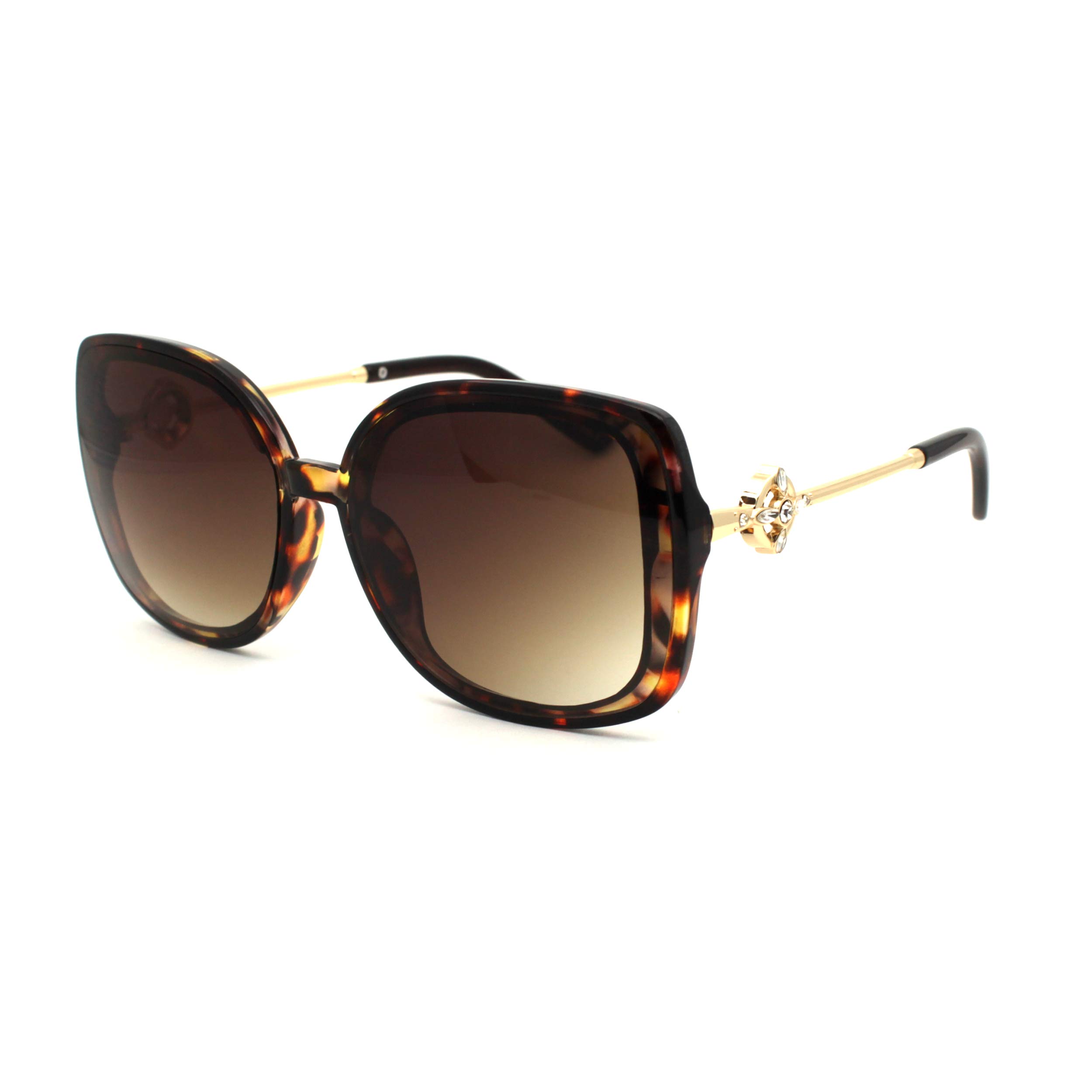 Women's Fashion Floral Rhinestone Rectangular Butterfly Sunglasses - UV Protection, Stylish Accessory for Summer, Beach, and Outdoor Activities