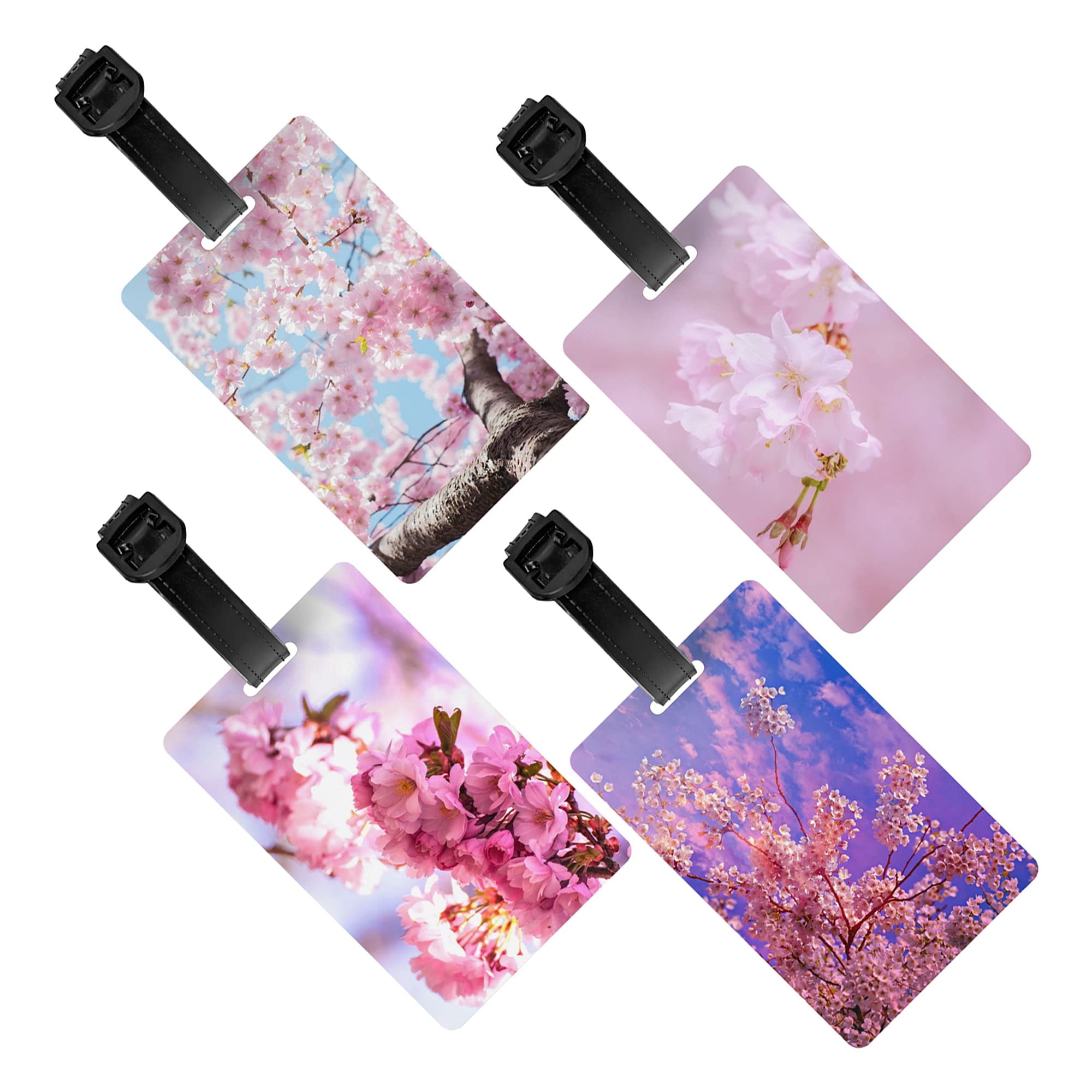4-Pack Durable PVC Luggage Tags with ID Card Holder - Waterproof Suitcase Labels for Women, Men & Kids - Perfect for Travel, Airports & Cruise Vacations