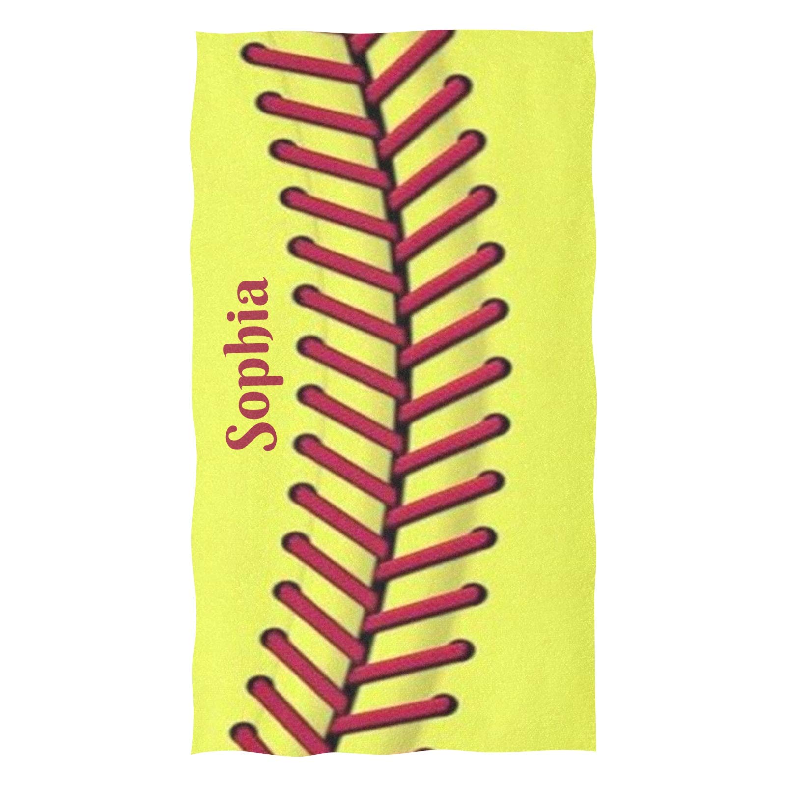 Custom Personalized Softball Hand Towels with Name - Ultra Soft Microfiber Bath Towel (16x28 inches) for Bathroom, Kitchen, Hotel, Gym & Spa - Perfect for Sports Teams, Gifts & Home Decor