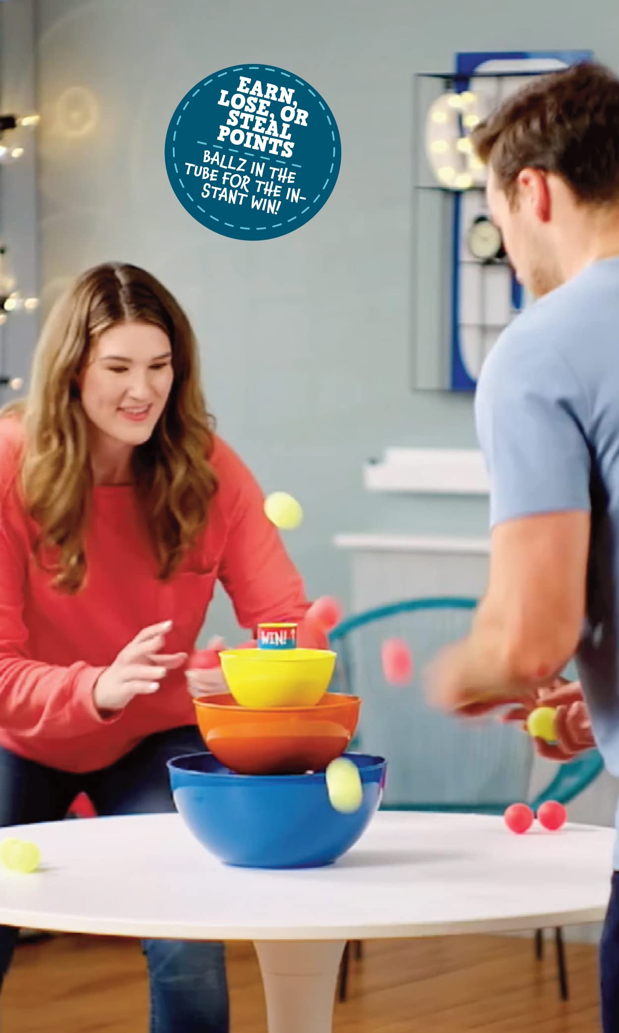 Ballz'n - Fast-Paced Pong Ball Bouncing Trick Shots Game for Adults & Family | Fun Board Game for Parties, Game Nights & Indoor Activities | Portable 2-6 Player Floor Game with Easy Storage | Perfect for Family Gatherings, Adult Parties & Bar Games