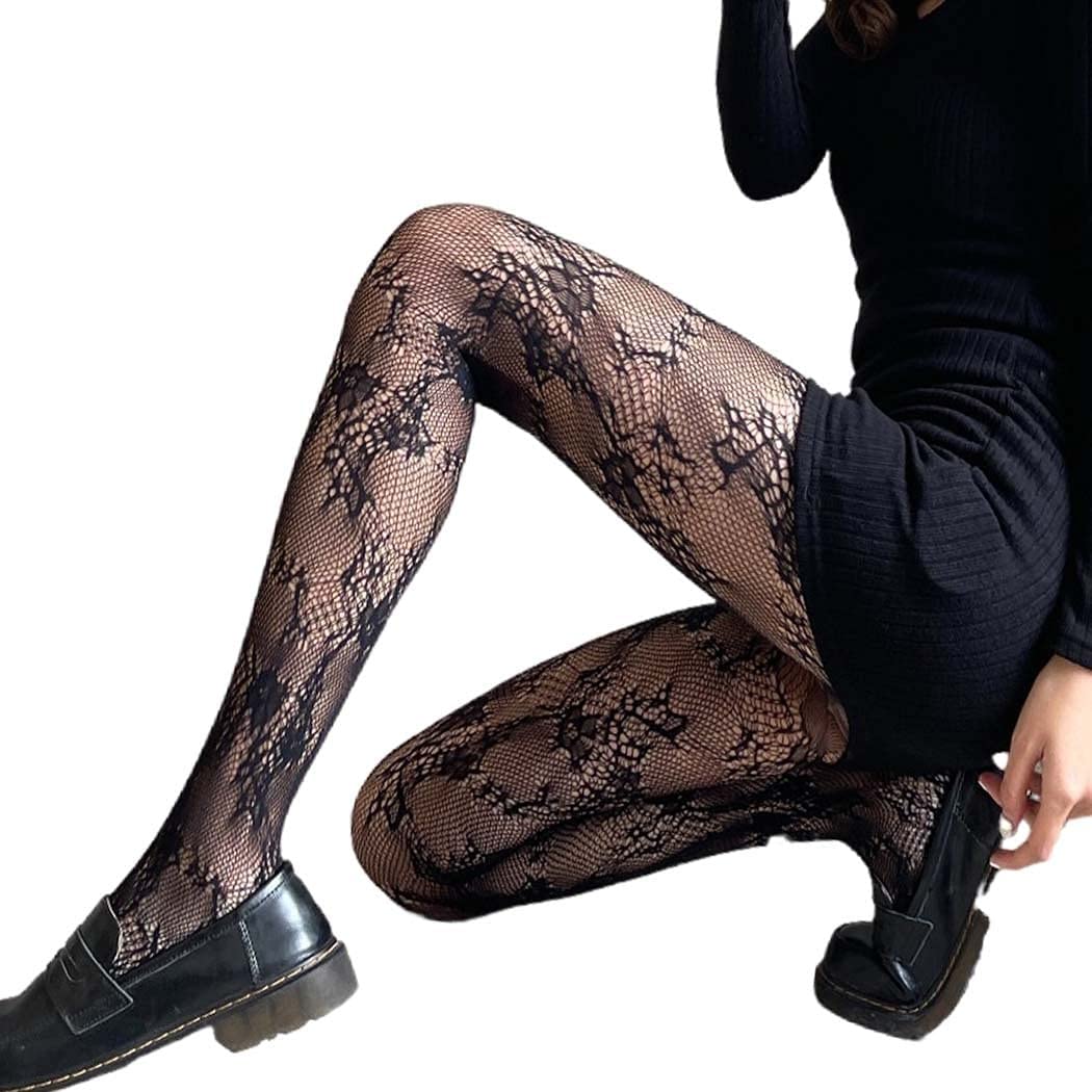 HEWUQI Plus Size Fishnet Stockings for Women - Sexy Thigh High Black Net Tights & Pantyhose | Perfect for Halloween, Cosplay, and Night Out Outfits