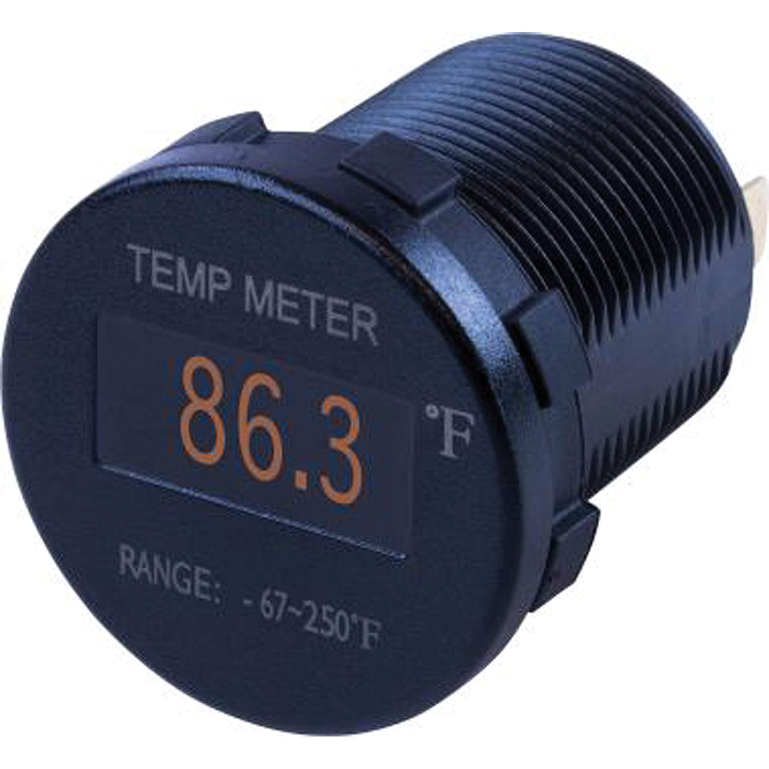 Sea-Dog 421610 Round OLED Temperature Meter 6' - Digital Marine Thermometer for Boats, RVs & Outdoor Use - Waterproof & Durable Temperature Gauge for Engine Rooms, Cabins & Camping