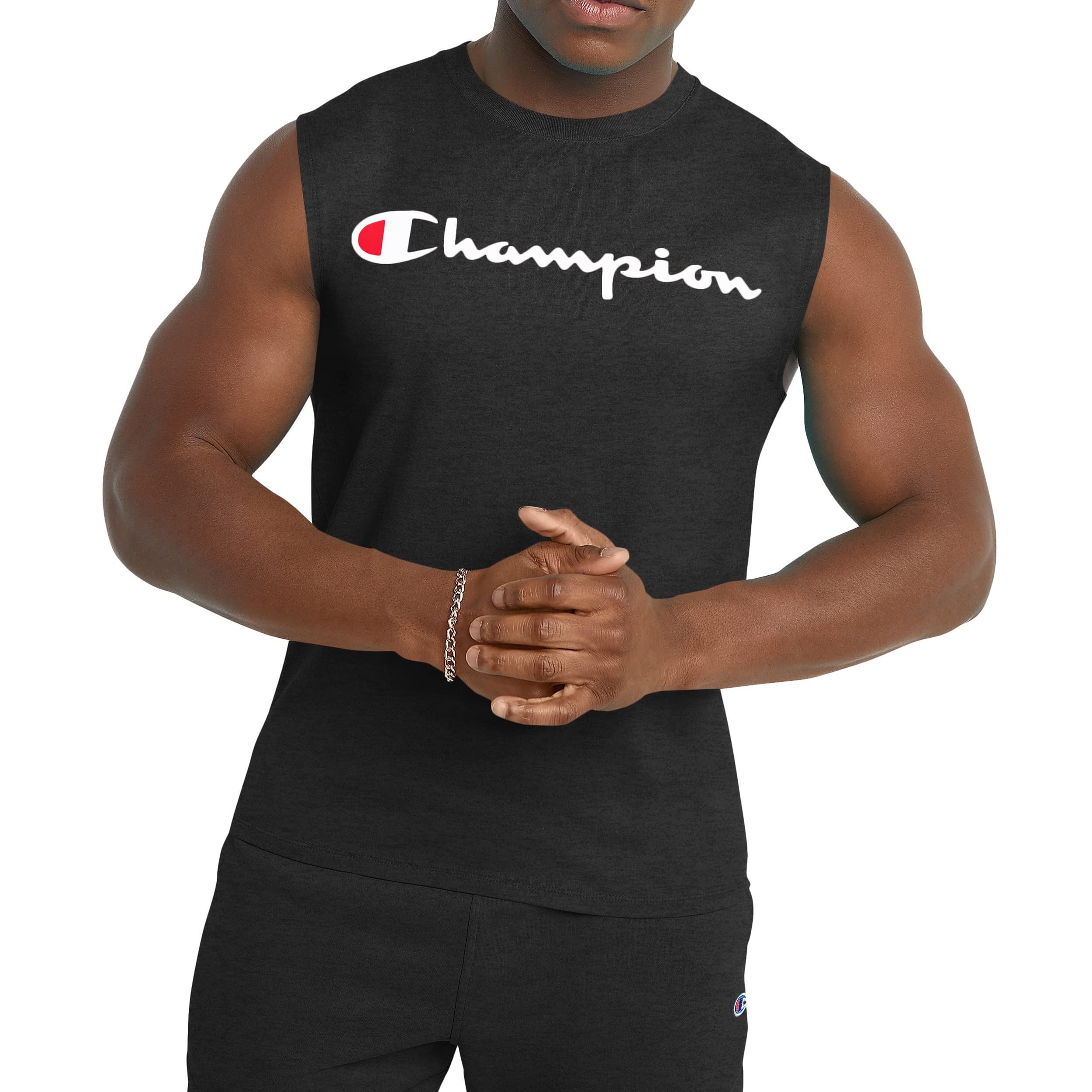 Champion Men's Big & Tall Sleeveless Athletic Tank Top - Moisture Wicking Workout Shirt for Gym, Running & Summer Outdoor Activities