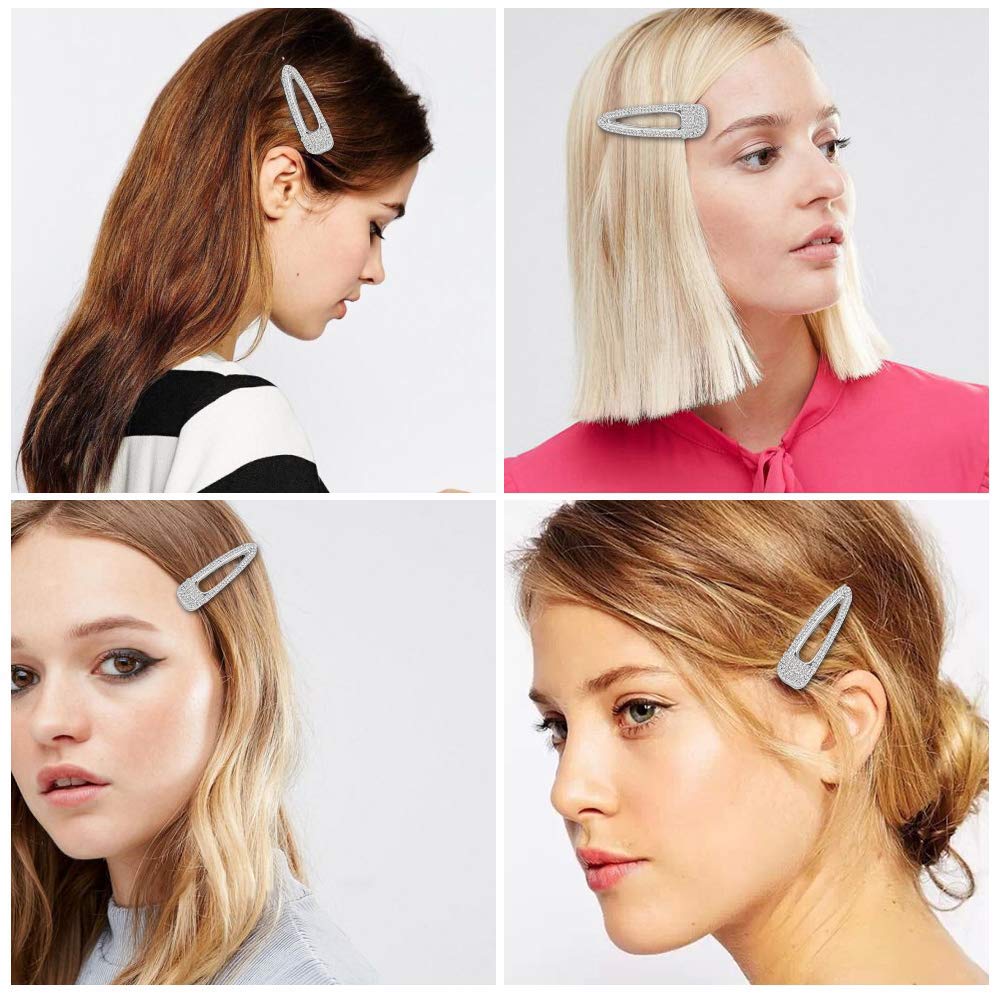 2PCS Silver Rhinestone Hair Clips for Women - Party & Wedding Accessories