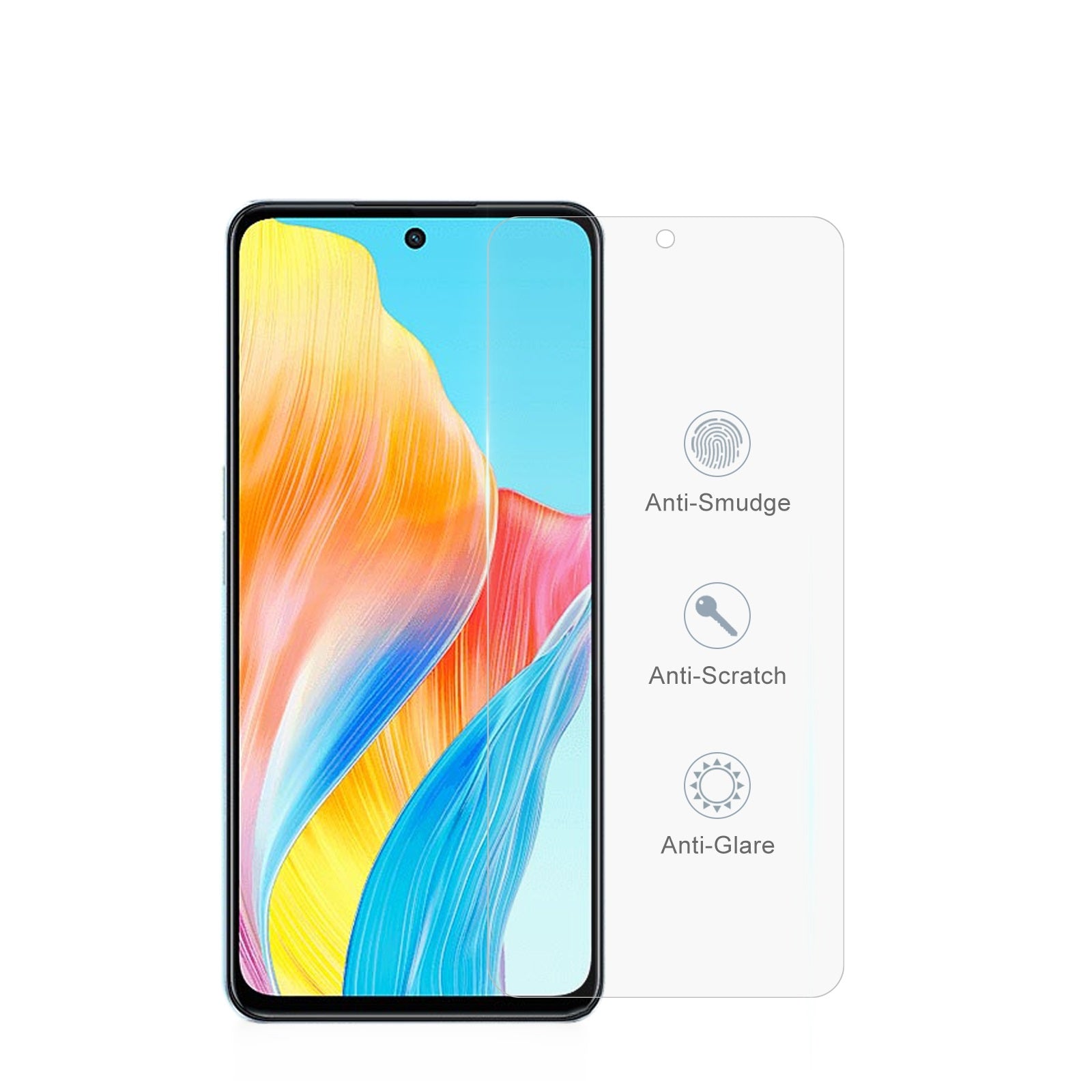 Premium Tempered Glass Screen Protector for OPPO A58 & A98 - HD Clear, Anti-Scratch, Bubble-Free - Perfect for Daily Use, Gaming, and Outdoor Activities