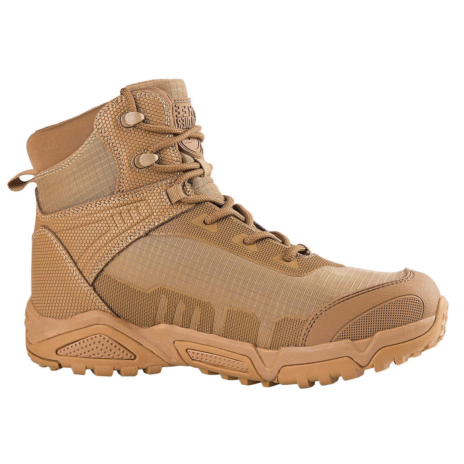 FREE SOLDIER Men's 6 Inch Tactical Ankle Boots - Lightweight Military Duty Work Boots, Breathable Desert Combat Boots for Hiking, Outdoor & Work - Perfect for Tactical Operations, Construction & Adventure Activities