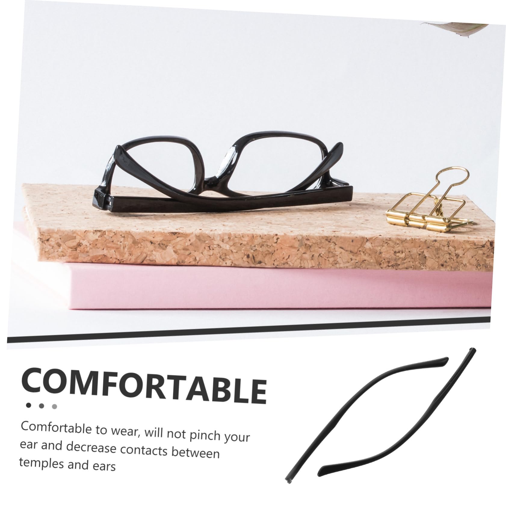 KOMBIUDA 1 Pair TR90 Glasses Replacement Temple Arms & End Tips - Durable Eyeglass Frame Parts for Men & Women - Perfect for Repairing Broken Glasses at Home or Office