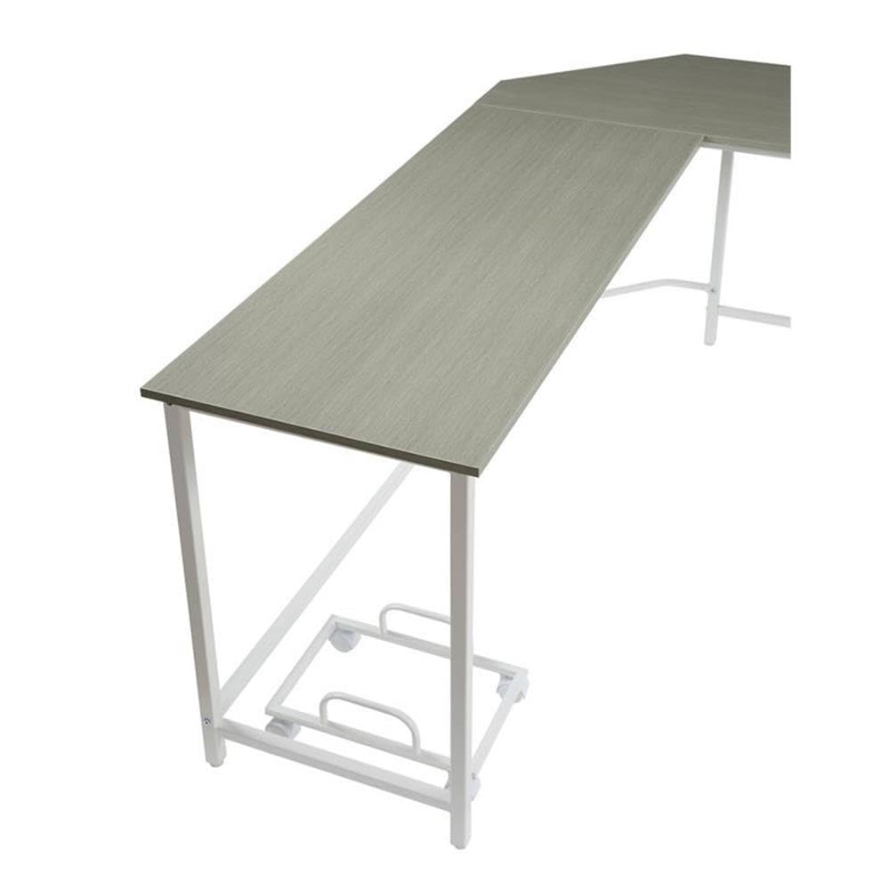 Acme Bambina Wooden Computer Desk with Keyboard Tray - Gray & White Home Office Desk for Small Spaces, Work from Home & Study