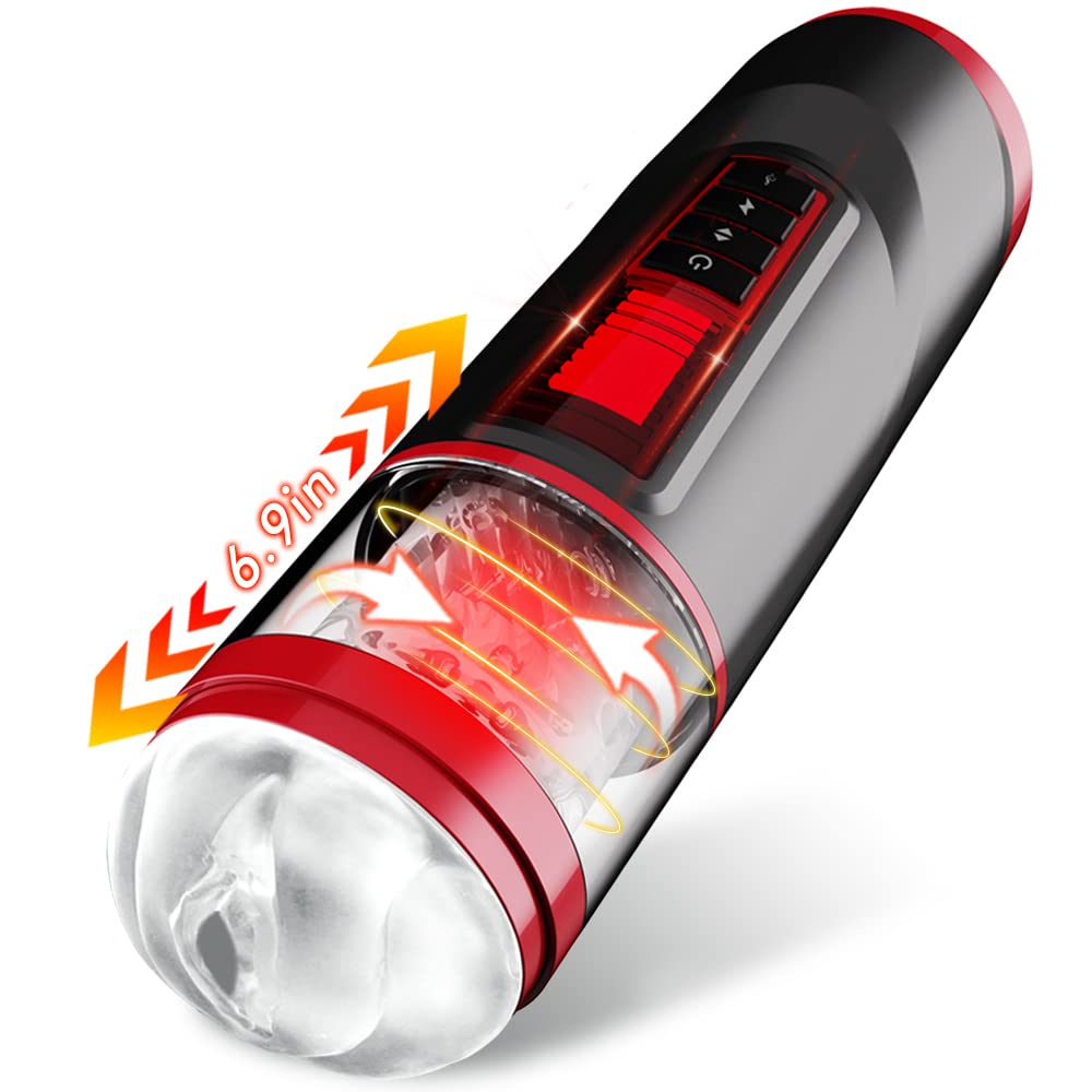 Ferewa Automatic Male Masturbator Cup - 7 Thrusting & Rotating Modes with Massage Ribbed Sleeve - Adult Sex Toy for Men | Perfect for Solo Pleasure & Stress Relief at Home