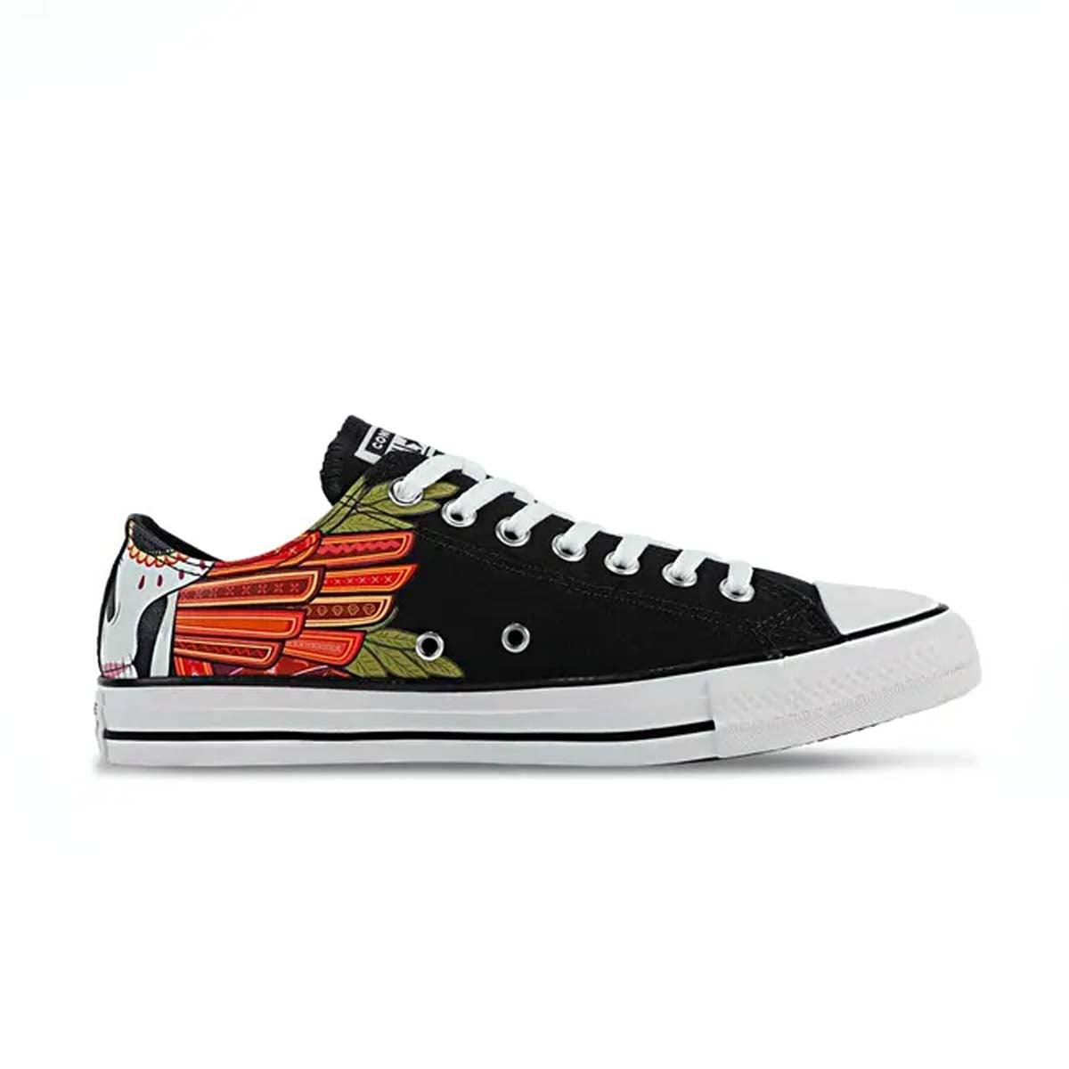 Chuck Taylor All Star Low 'Dia De Los Muertos' Sneakers - Unisex Canvas Shoes for Men & Women - Perfect for Halloween, Day of the Dead Celebrations & Casual Streetwear