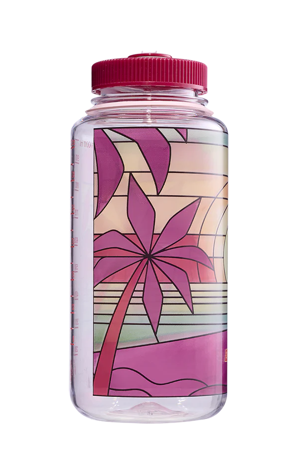 32oz Wide Mouth Stained Glass Print Water Bottle - Insulated Stainless Steel Vacuum Flask for Hot & Cold Drinks - Perfect for Gym, Hiking, Camping & Office Use