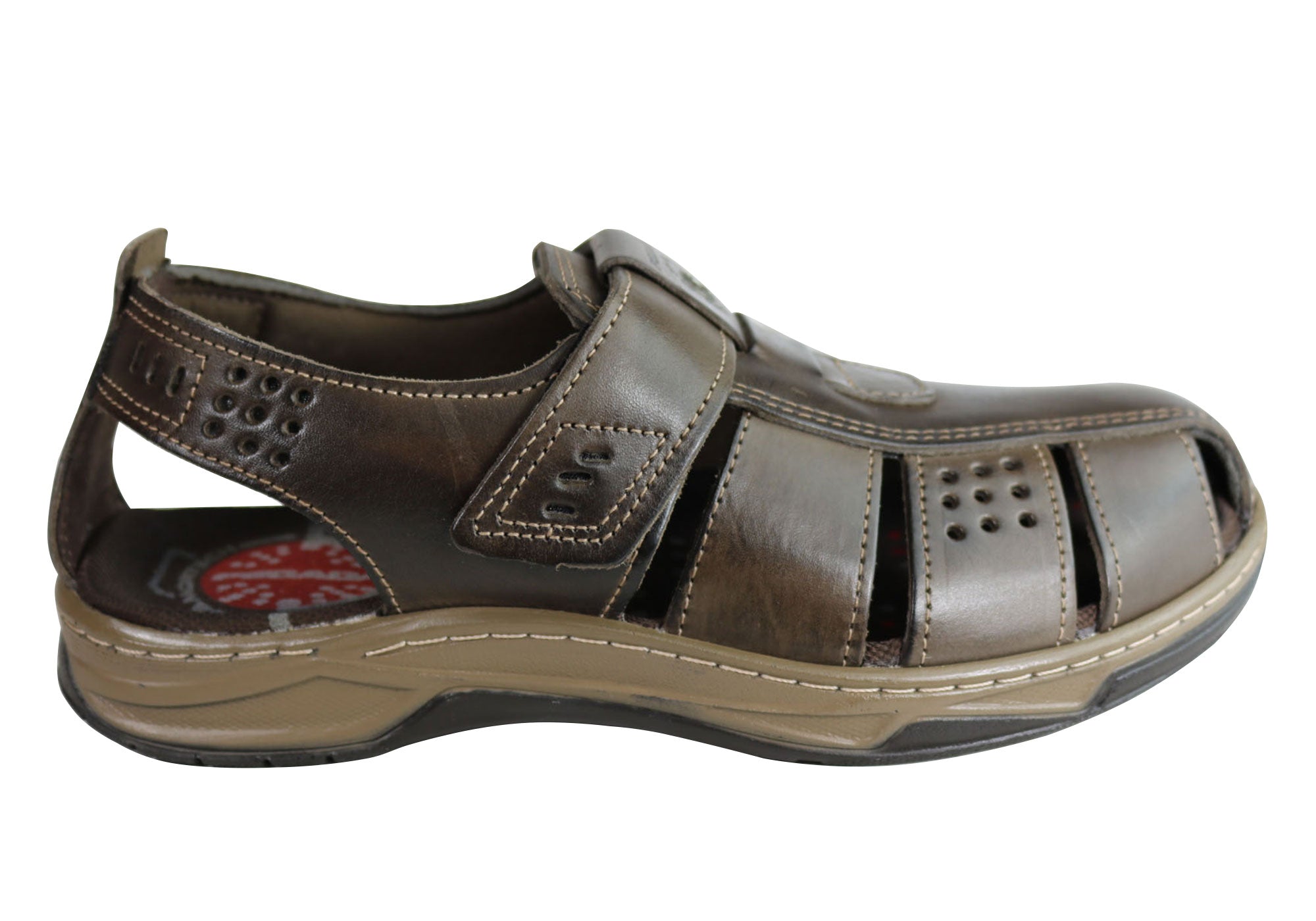Premium Kent Men's Leather Sandals with Cushioned Comfort - Handcrafted in Brazil - Perfect for Beach, Travel & Summer Outdoor Activities