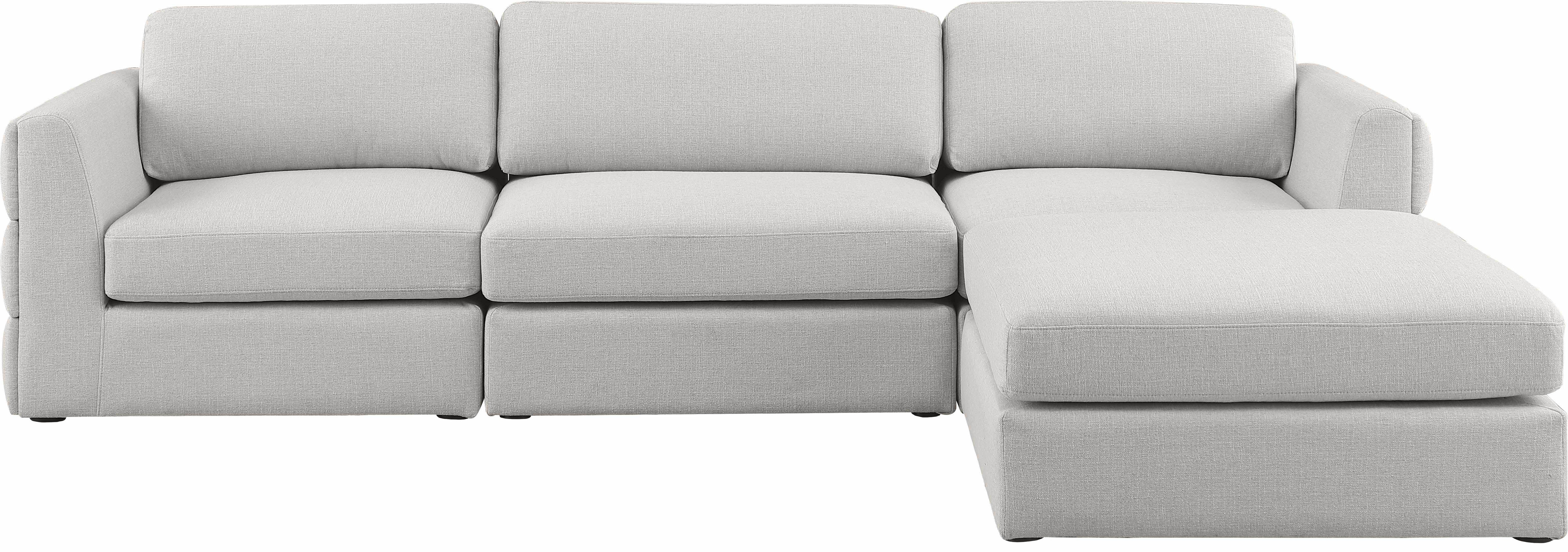 Beckham Durable Linen Textured Fabric Modular Sectional Sofa - Comfortable Modern Living Room Furniture for Home & Office Use
