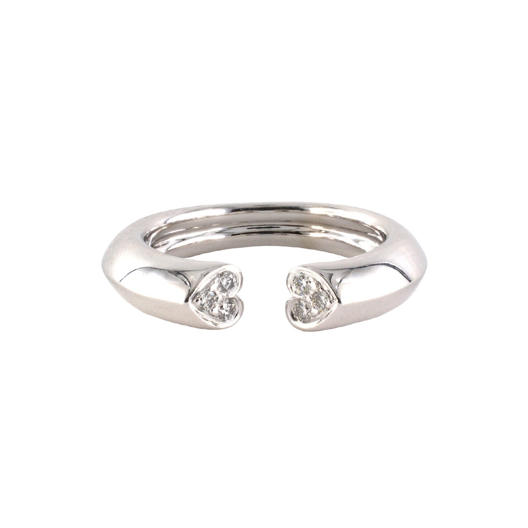 Tiffany Paloma Picasso Diamond Twin Heart Ring - 18K Gold & Sterling Silver Jewelry for Women, Elegant Valentine's Day Gift, Anniversary Present, Romantic Proposal Ring