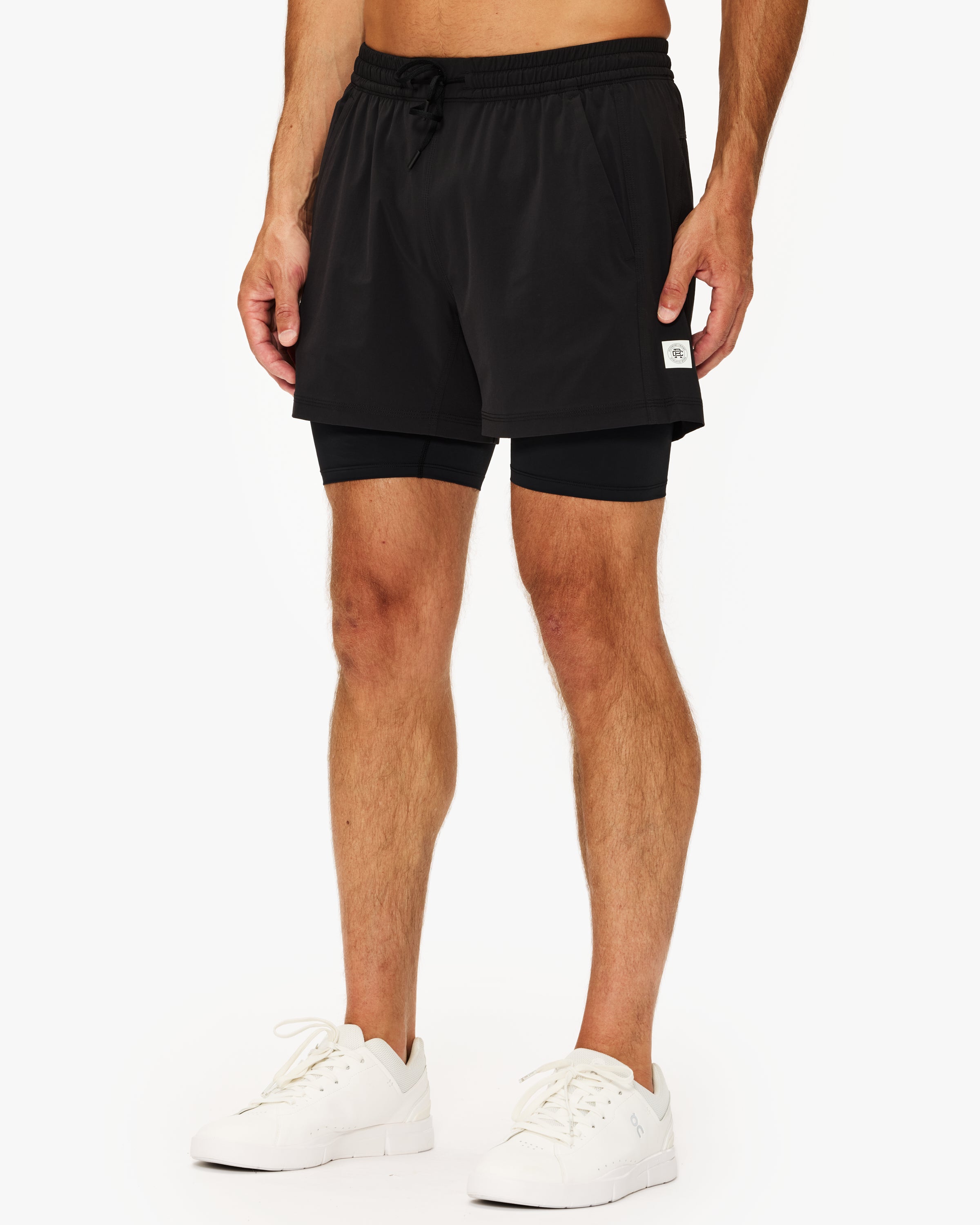 Reigning Champ 4-Way Stretch Combo Training Shorts for Men - Lined Comfort Gym Shorts with 5