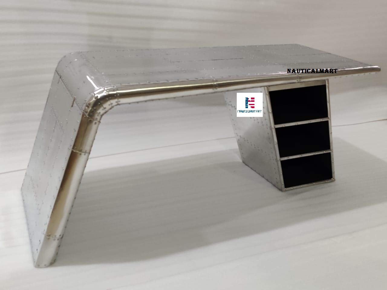 Handmade Aluminum Aviator Wing Desk - Vintage Aviation Themed Office Furniture for Home & Office Decor | Perfect for Pilots, Aviation Enthusiasts & Unique Workspaces