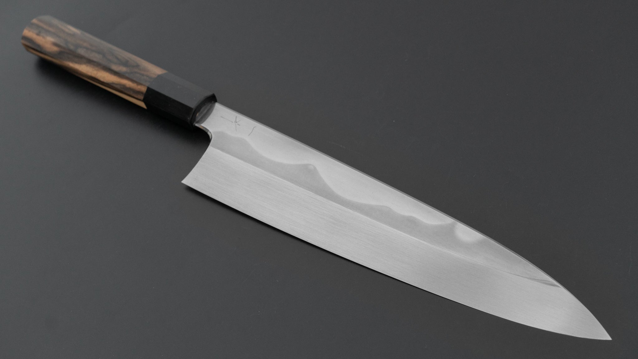 Hitohira Togashi White #1 Fuji Mizu Honyaki Gyuto 240mm Japanese Chef Knife with Kurokaki Persimmon Handle & Saya - Premium Kitchen Knife for Professional Chefs & Home Cooking, Sushi, Meat Cutting