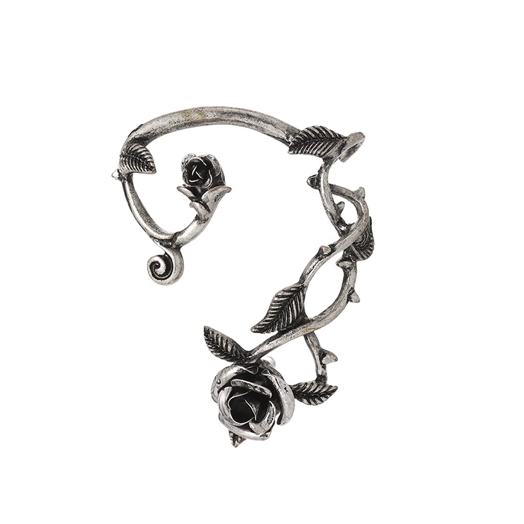 SOFEA Silver & Gold Flower Ear Hook Earrings - Handmade Alloy Dangle Earrings for Women, Costume Jewelry, Party & Wedding Accessories