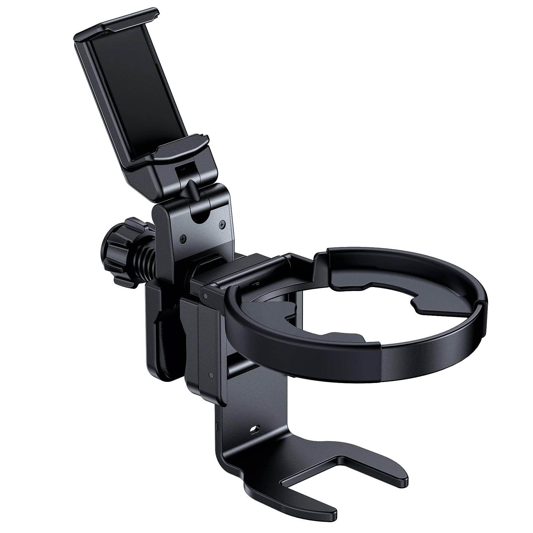 WixGear Universal 2-in-1 Stroller Cup Holder with Adjustable Phone Stand - Fits Baby Strollers, Wheelchairs & Walkers - Perfect for Parents, Seniors & Caregivers On-The-Go (New Version)