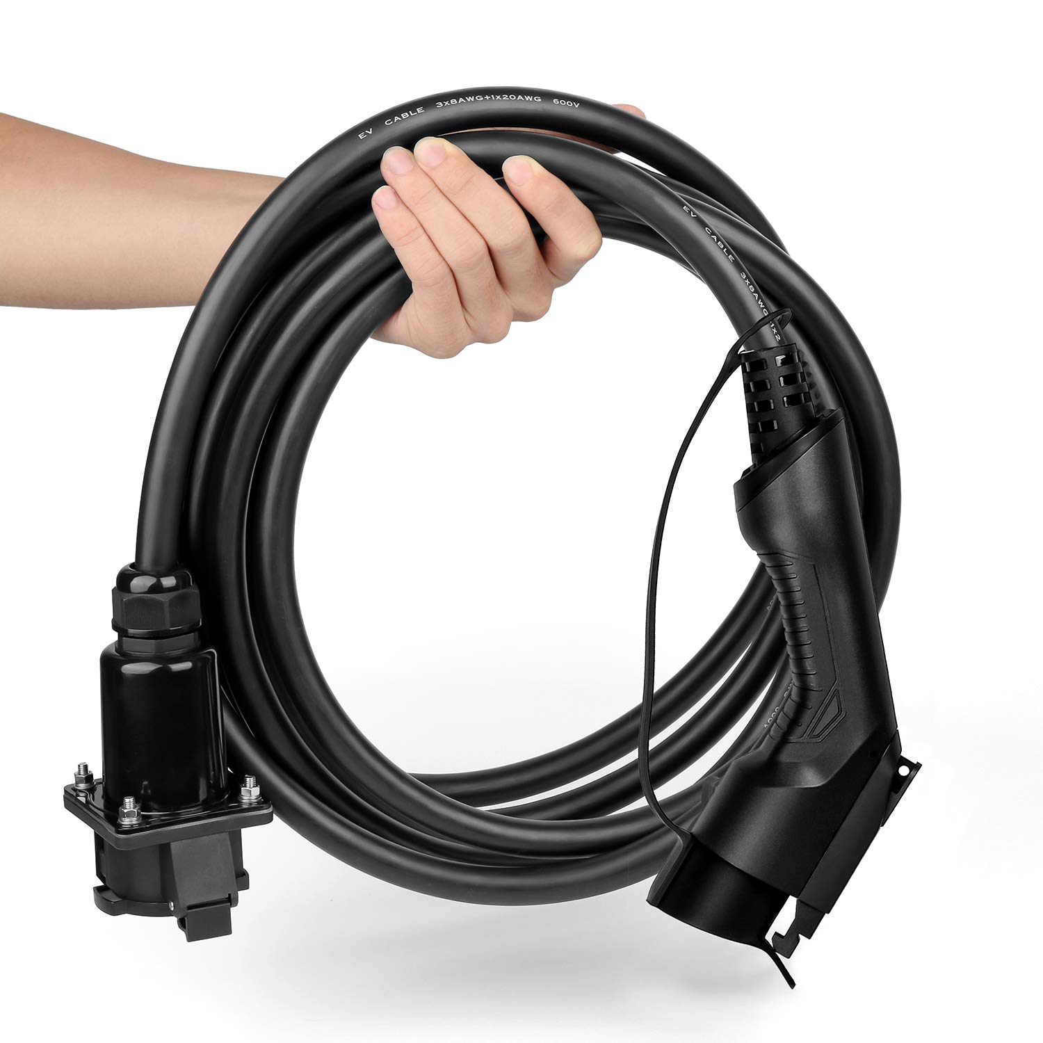 32A 20 Feet J1772 EV Charger Extension Cord - Heavy Duty Electric Vehicle Charging Cable for Tesla, Nissan Leaf, Chevy Volt (Outdoor/Home/Garage Use)