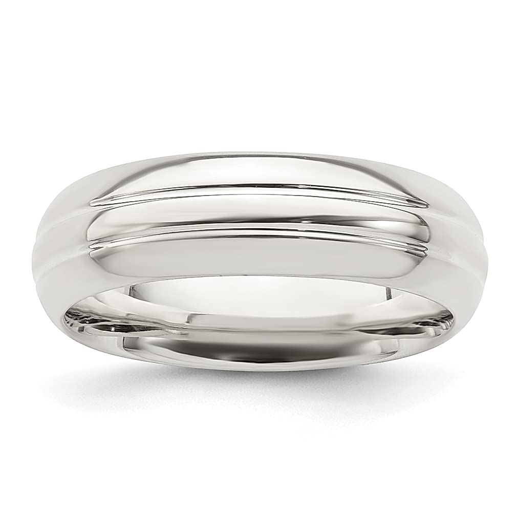 925 Sterling Silver 6mm Domed Grooved Wedding Ring Band - Size 11.5 - Elegant Fine Jewelry for Women - Perfect Gift for Her - Ideal for Anniversaries, Engagements & Special Occasions