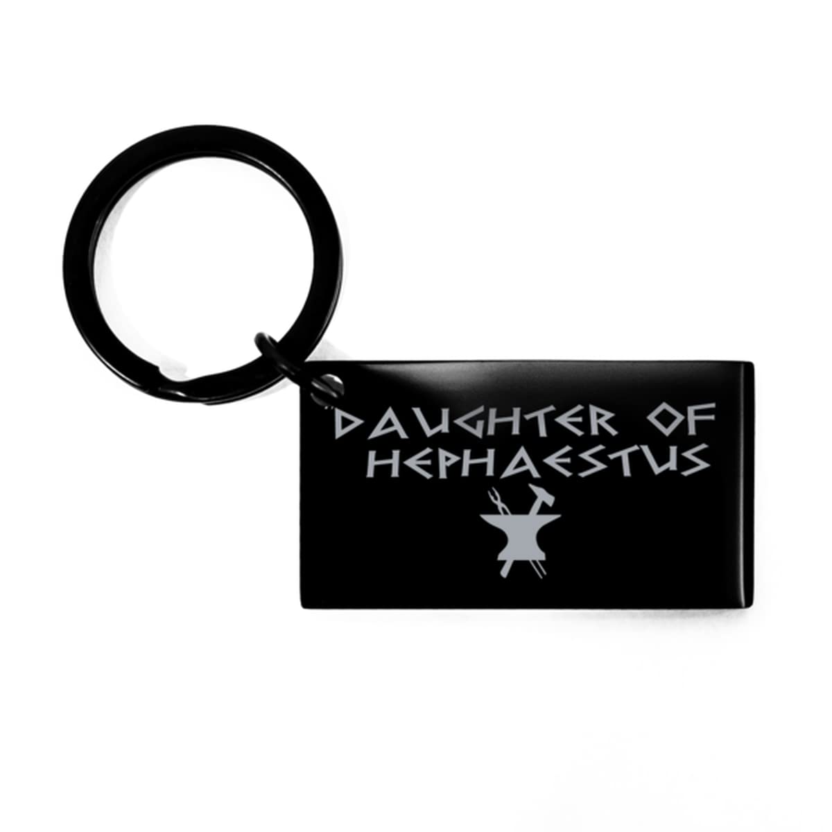 Hephaestus Keychain - Greek Mythology Demigod Daughter of Hephaestus Black Anvil Hammer Keychain - Perfect for Book Lovers, Mythology Enthusiasts & Unique Gift Ideas