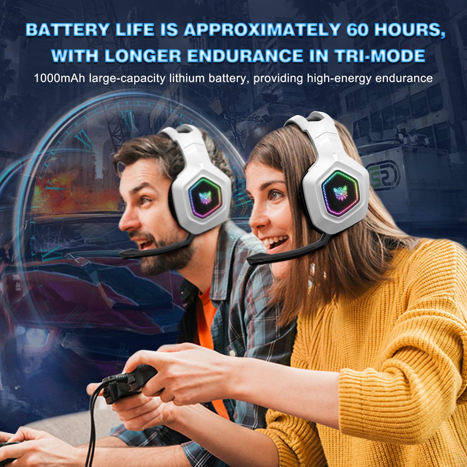ONIKUMA B100 Wireless Gaming Headset - Bluetooth 2.4G & Wired 3-Mode Lightweight Over-Ear Headphones for PC, PS5, Xbox - Perfect for Esports, Streaming & Online Gaming