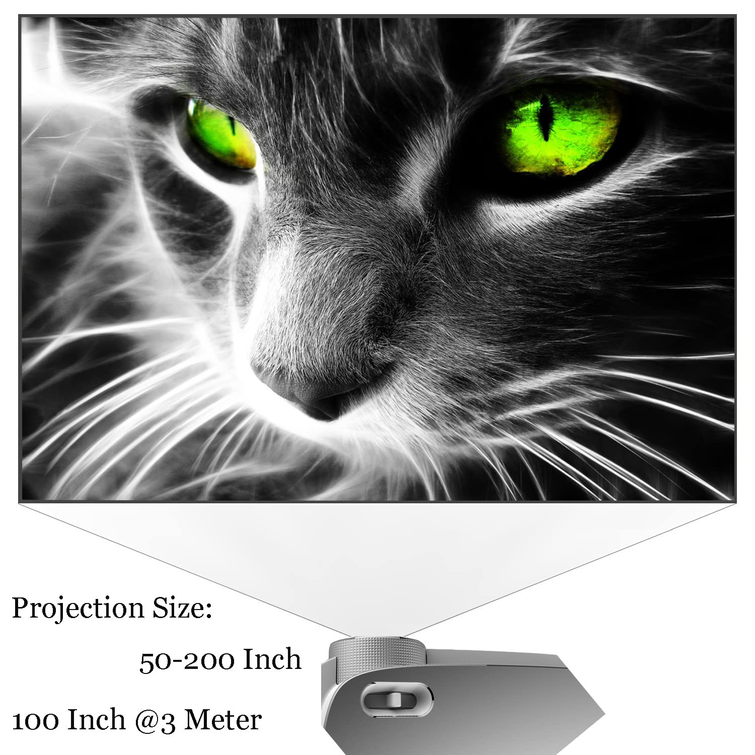 HD 1080p Video Projector with 200