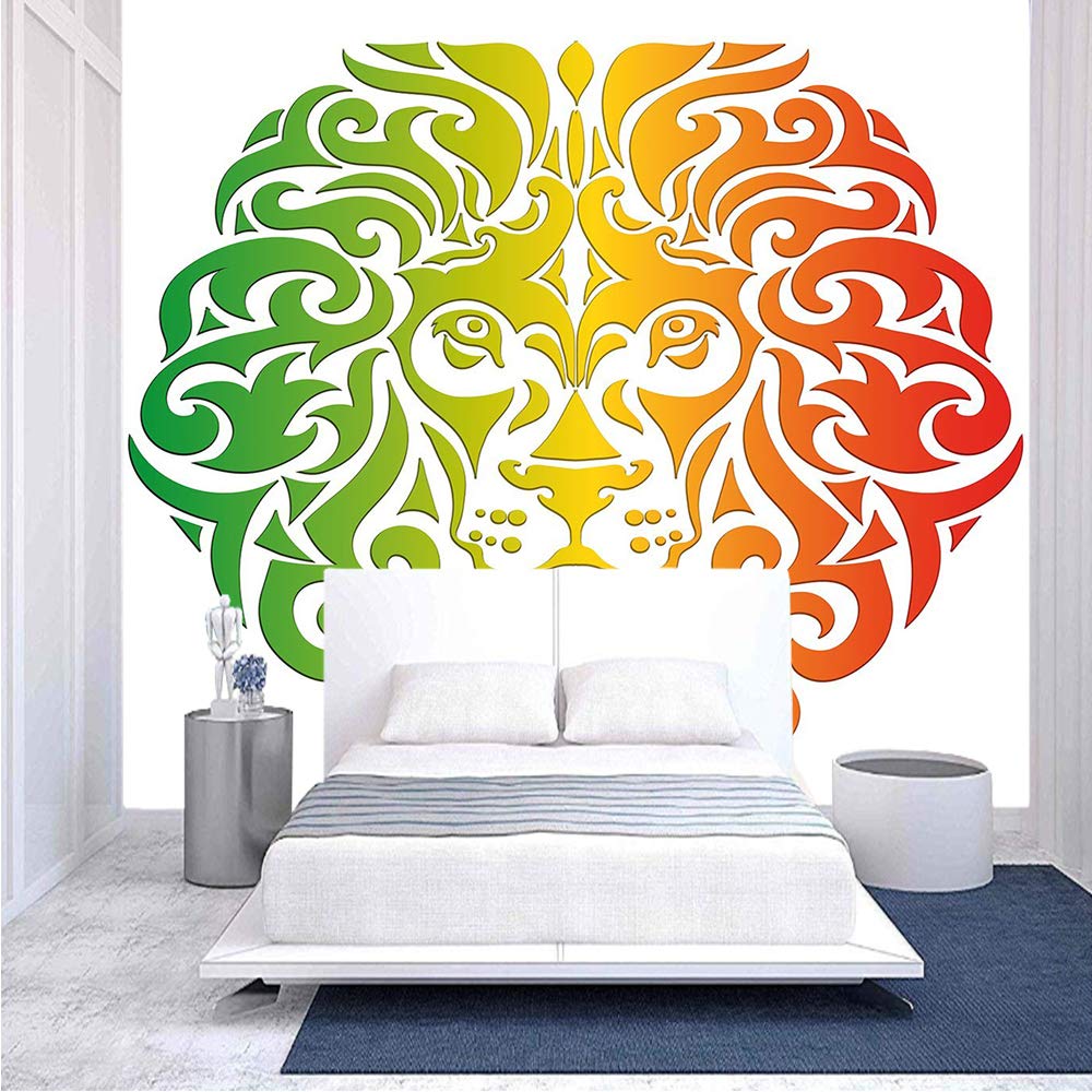116x83 Inches Lion Portrait Wall Mural - Vivid Colors Jungle King Peel & Stick Self-Adhesive Wallpaper - Large Removable Wall Sticker for Home Office Decor | Perfect for Living Room, Bedroom, or Workspace Accent Wall