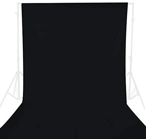 GFCC Black Polyester Backdrop Curtain 6FT x 10FT - Premium Fabric for Wedding, Party, Banquet Decorations | Perfect for Photo Booths, Stage Backgrounds & Event Displays