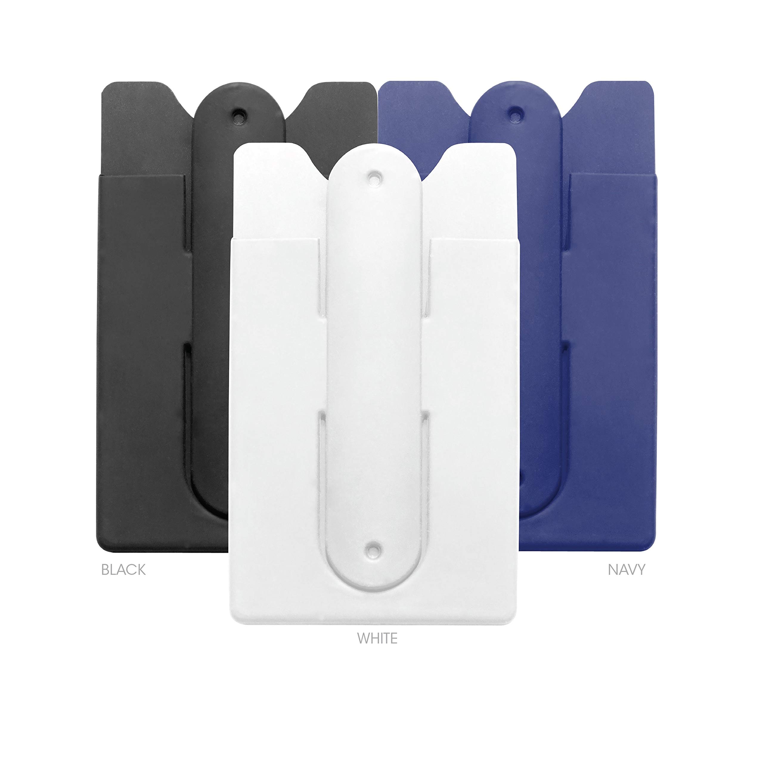 Premium 3-Pack Cell Phone Wallet with Stand - Compatible with iPhone, Android & Most Smartphones | Holds Credit Cards & ID | Black, White & Navy Colors | Perfect for Travel, Work & Everyday Use
