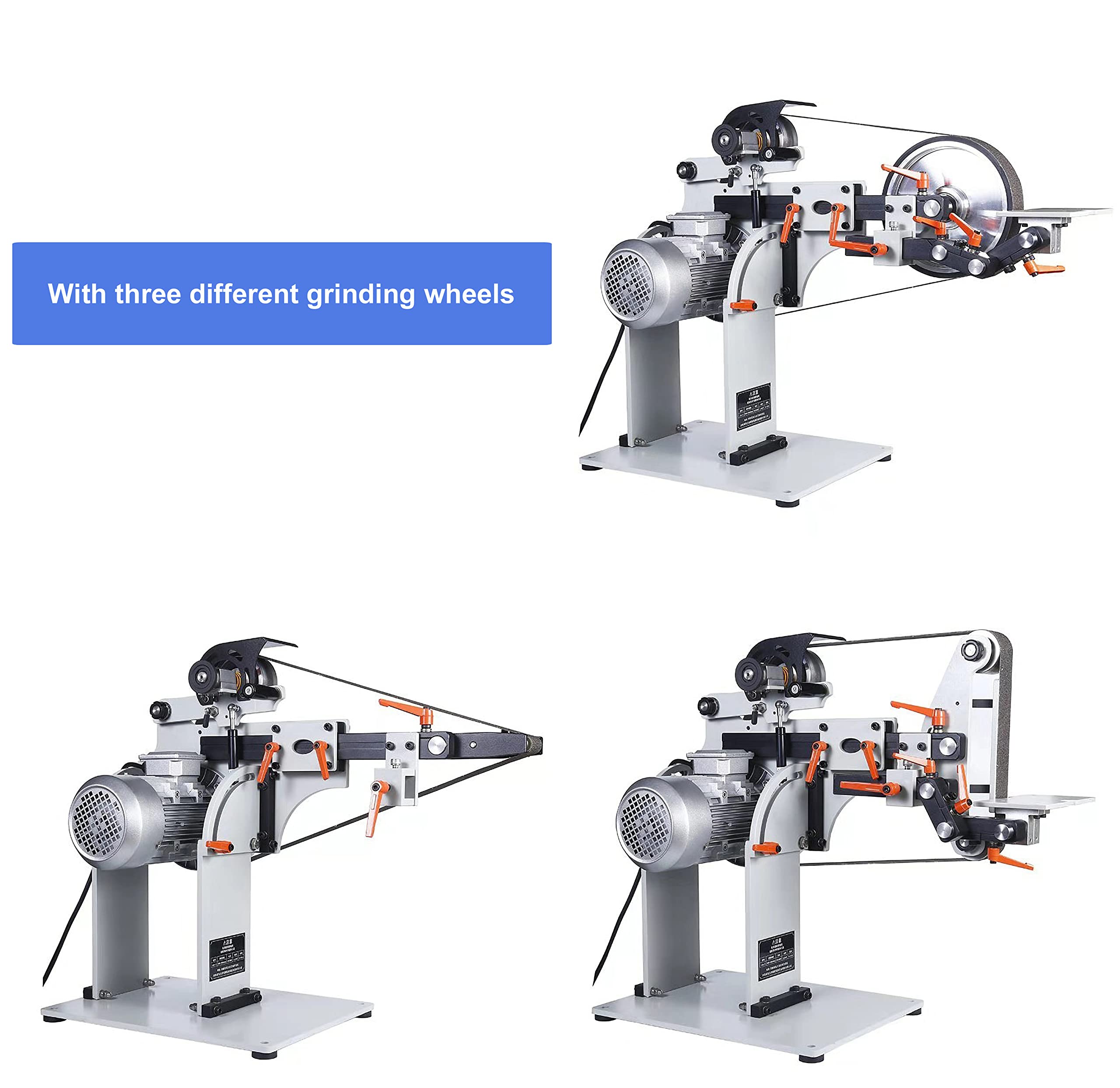 TECHTONGDA 72-Inch Variable Speed Belt Sander Grinder with 3 Grinding Wheels - Vertical & Horizontal Knife Sharpener & Woodworking Tool (220V) - Perfect for Metalworking, Knife Sharpening & DIY Wood Projects