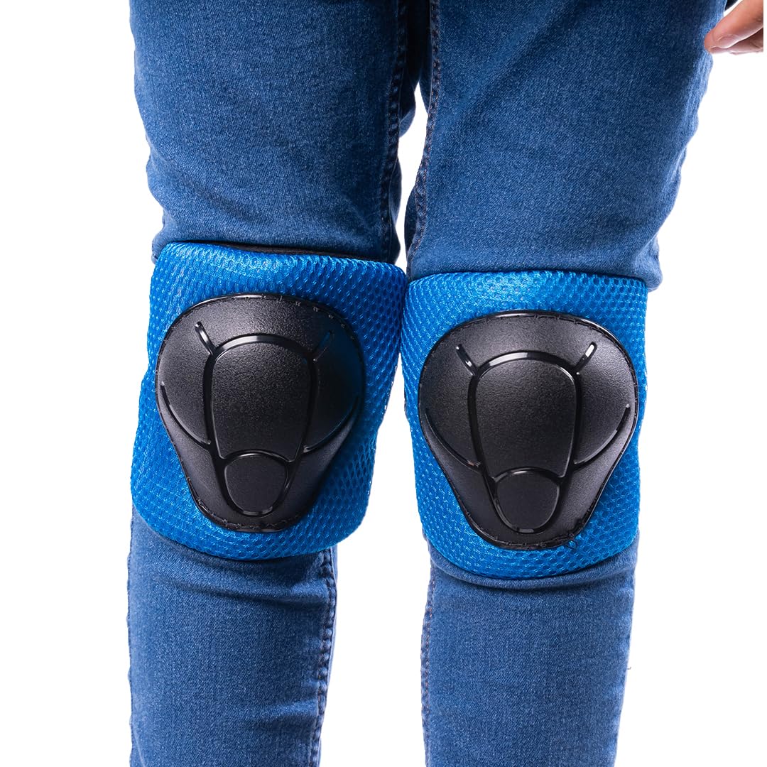 Rude Boyz Kids Skateboard & Bike Helmet Protective Gear Set - Youth Knee Pads, Elbow Pads, Wrist Guards for Boys & Girls - Perfect for Skateboarding, Cycling & Scooter Riding Safety