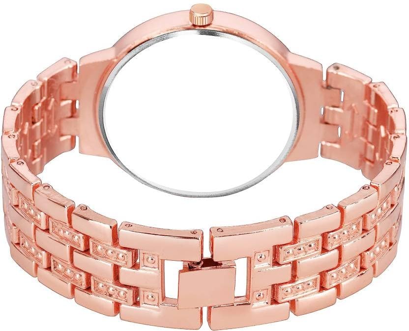 Trendyaddy Women's Gold Stainless Steel Analog Quartz Watch with Round Dial - Elegant & Durable Timepiece for Everyday Wear, Birthday, Rakshabandhan & Festive Gifts | Perfect for Office, Party & Casual Outfits