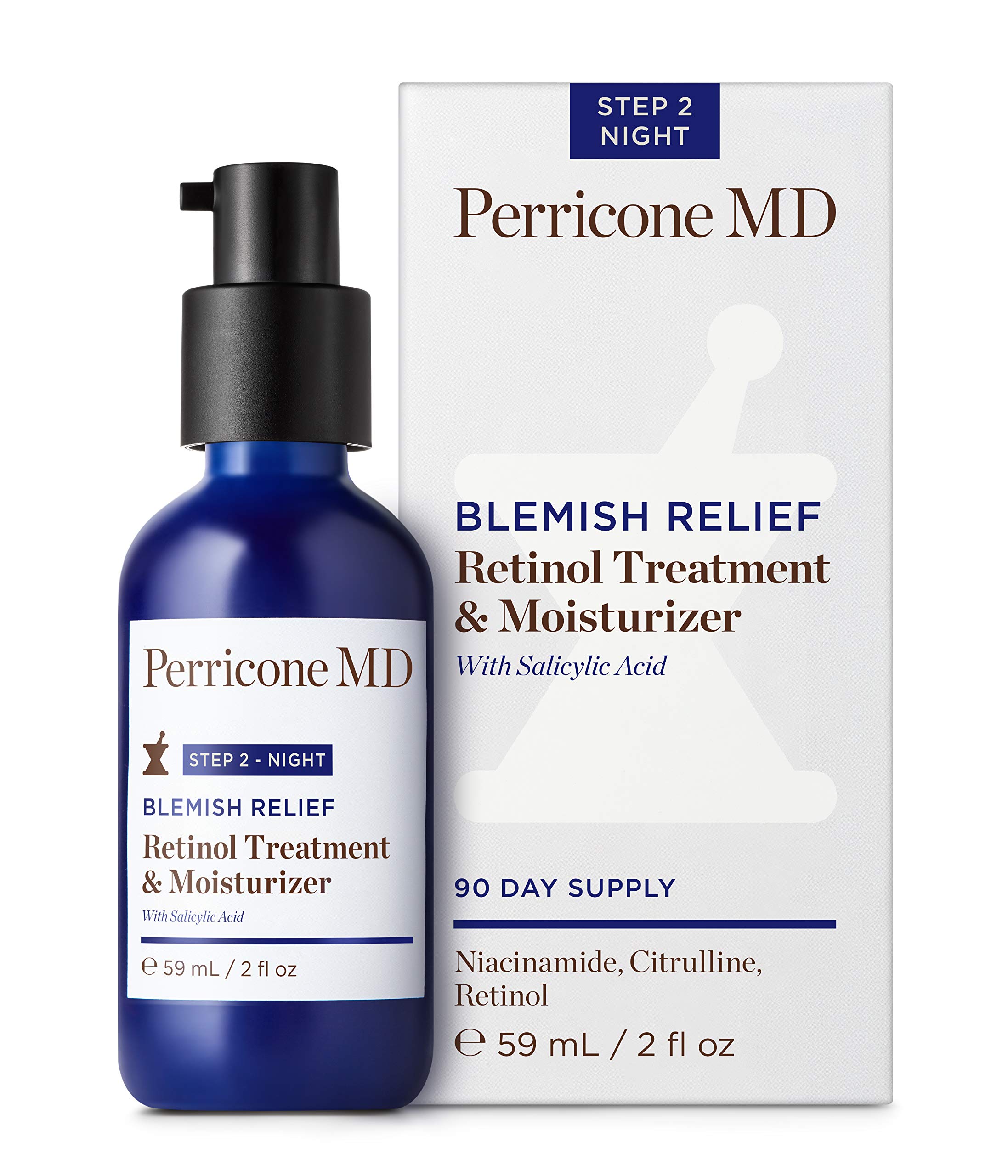 Perricone MD Blemish Relief Retinol Treatment & Moisturizer - Acne & Wrinkle Cream for Clear, Youthful Skin | Day & Night Skincare for Face